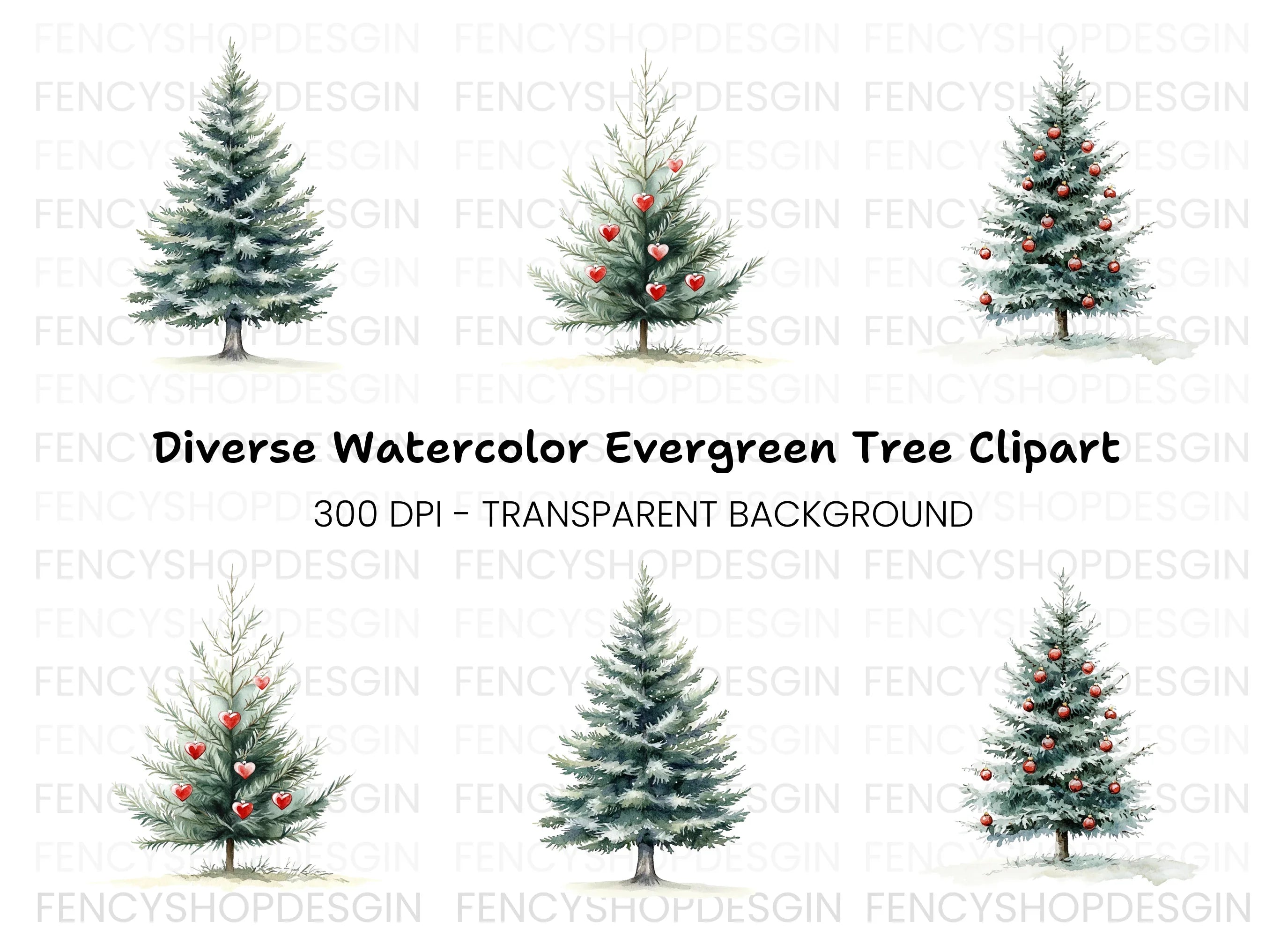 Christmas Tree Clipart Bundle
