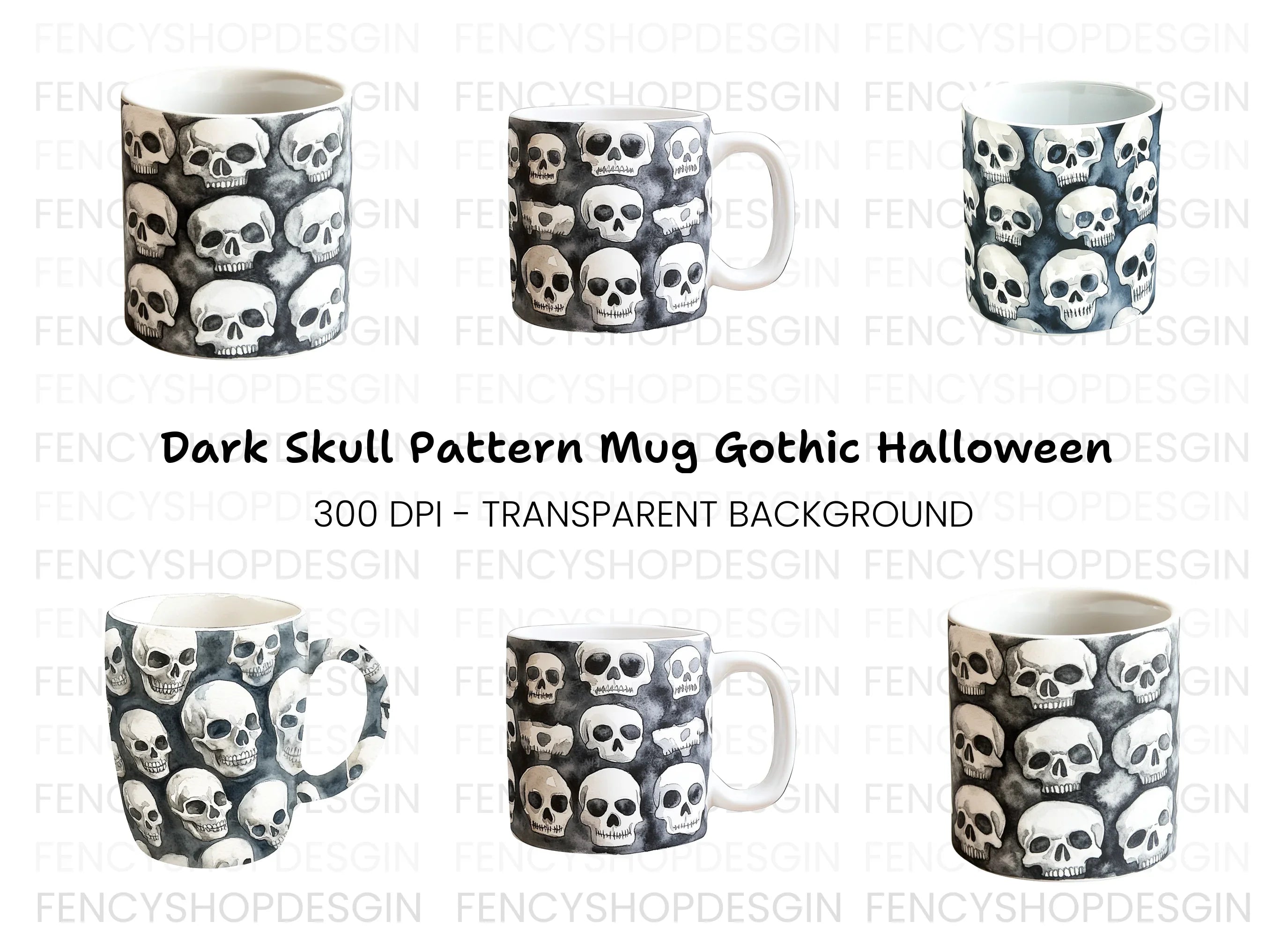 Skull Pattern Clipart Bundle