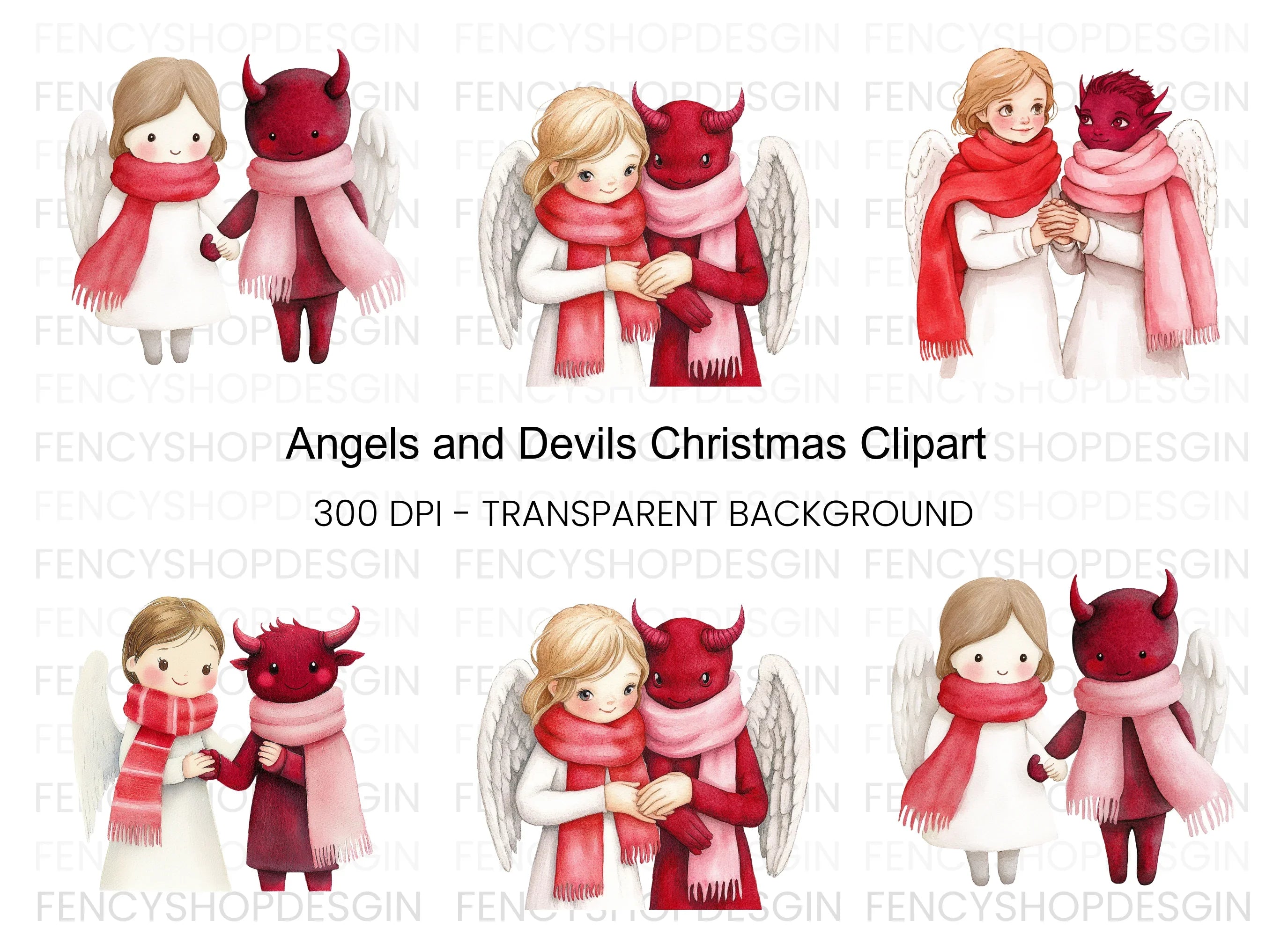 Angels and Devils Clipart Bundle