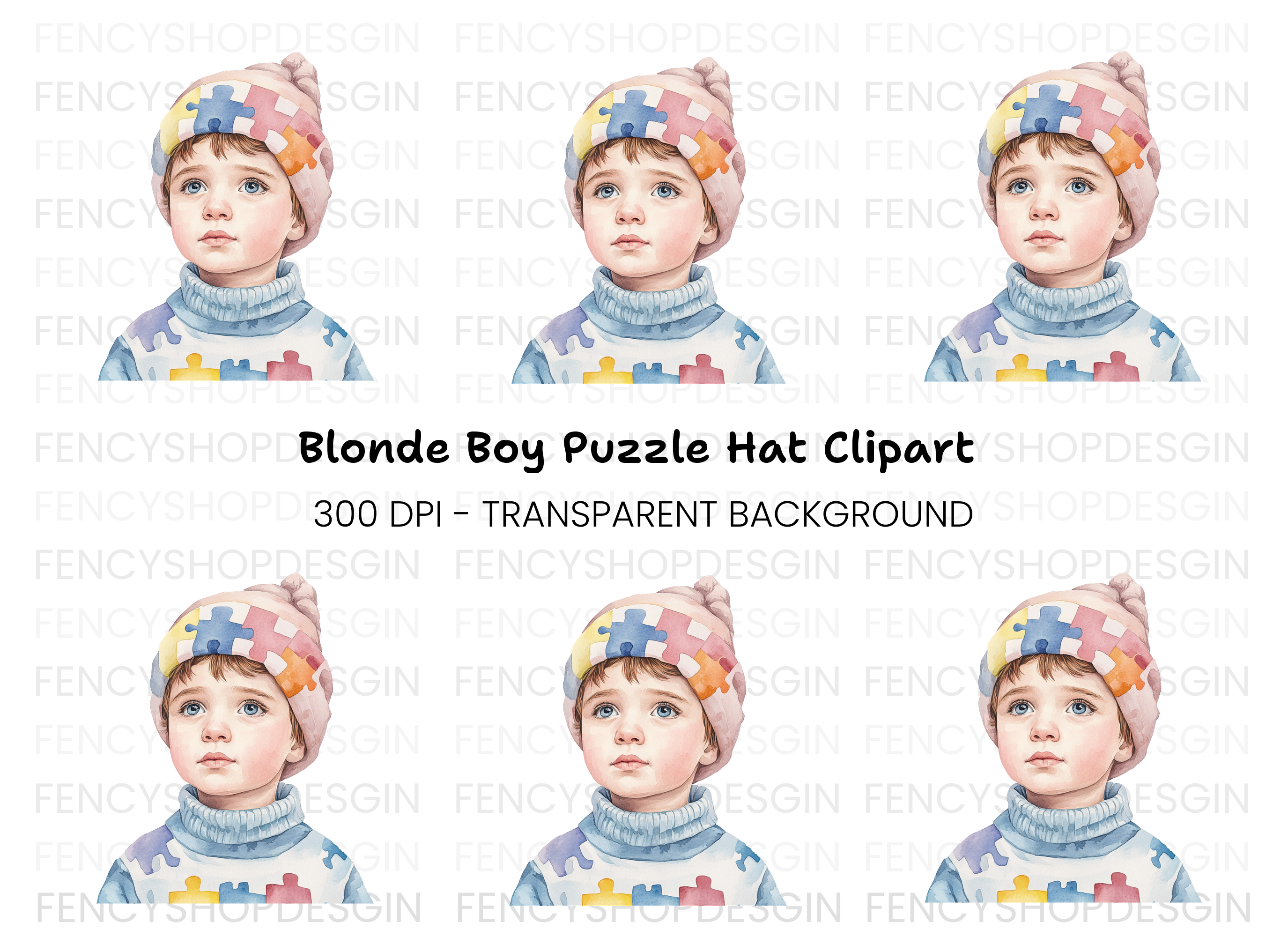 Autism Awareness Child Clipart Bundle