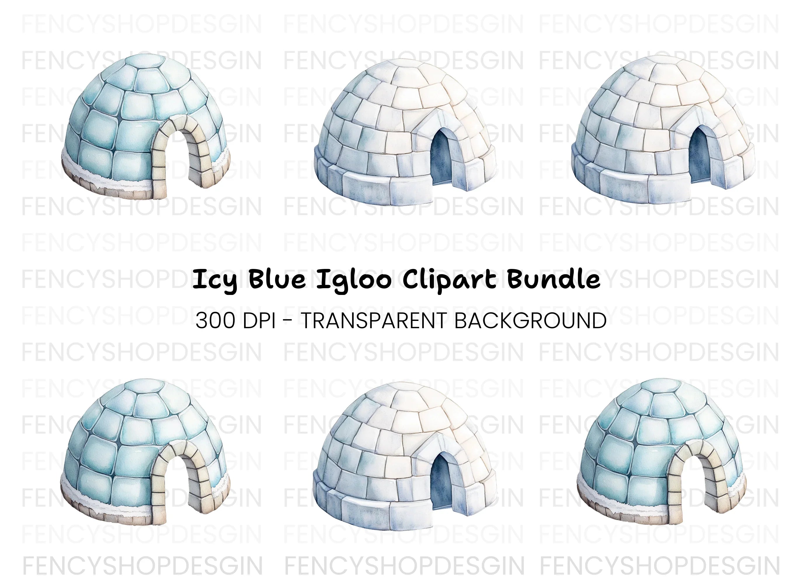 Cute Igloo Clipart Bundle