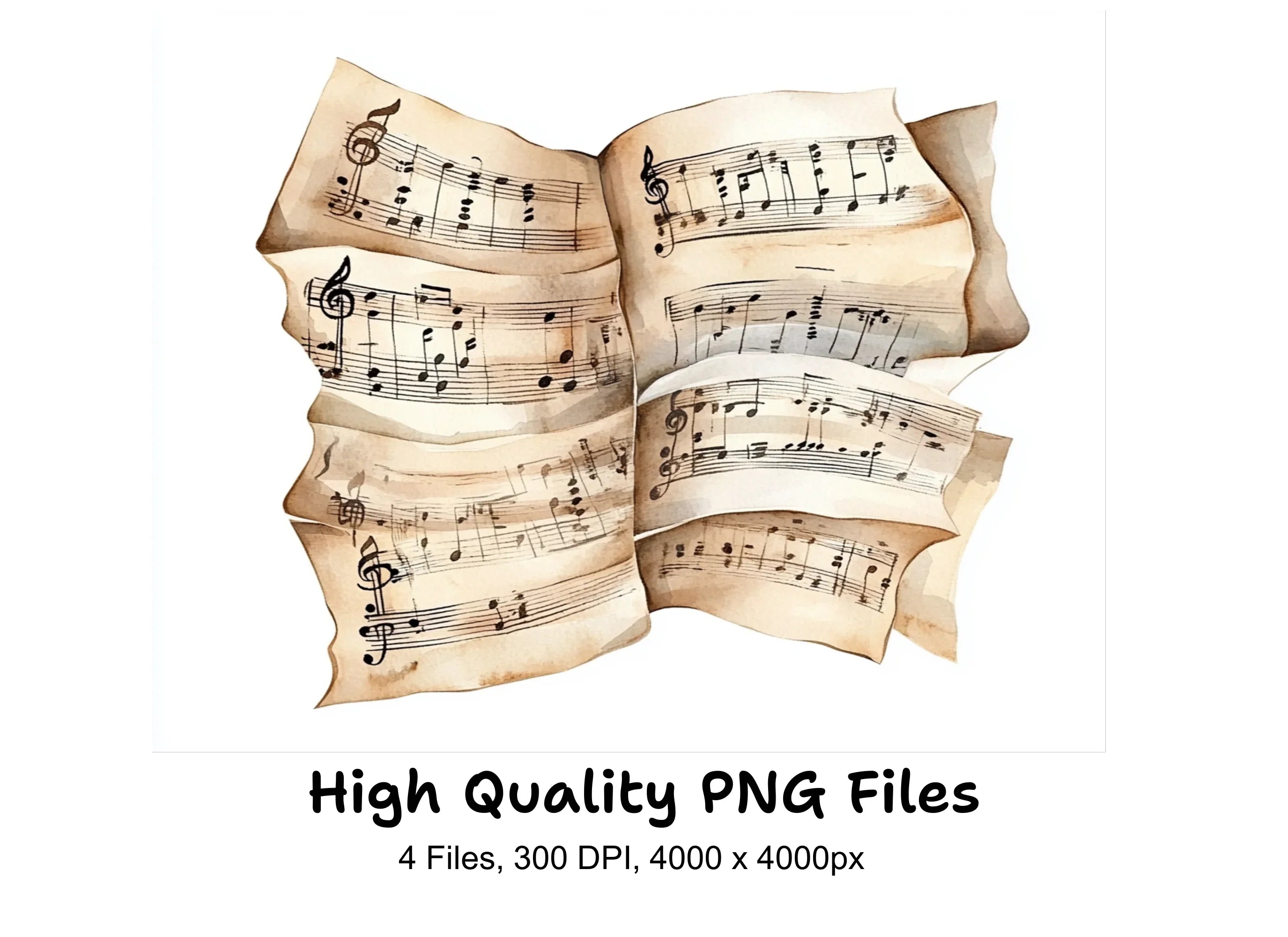 Vintage Sheet Music Clipart Bundle