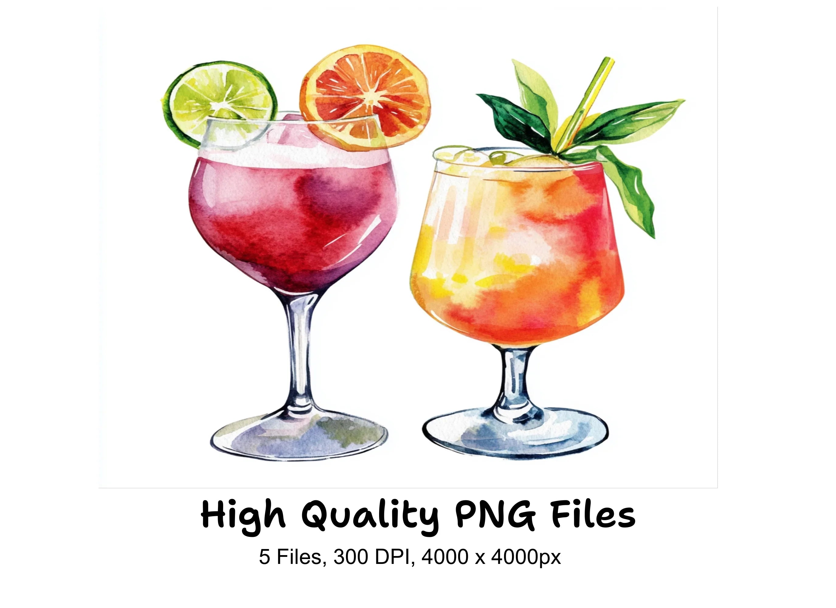 Summer Cocktail Clipart Bundle