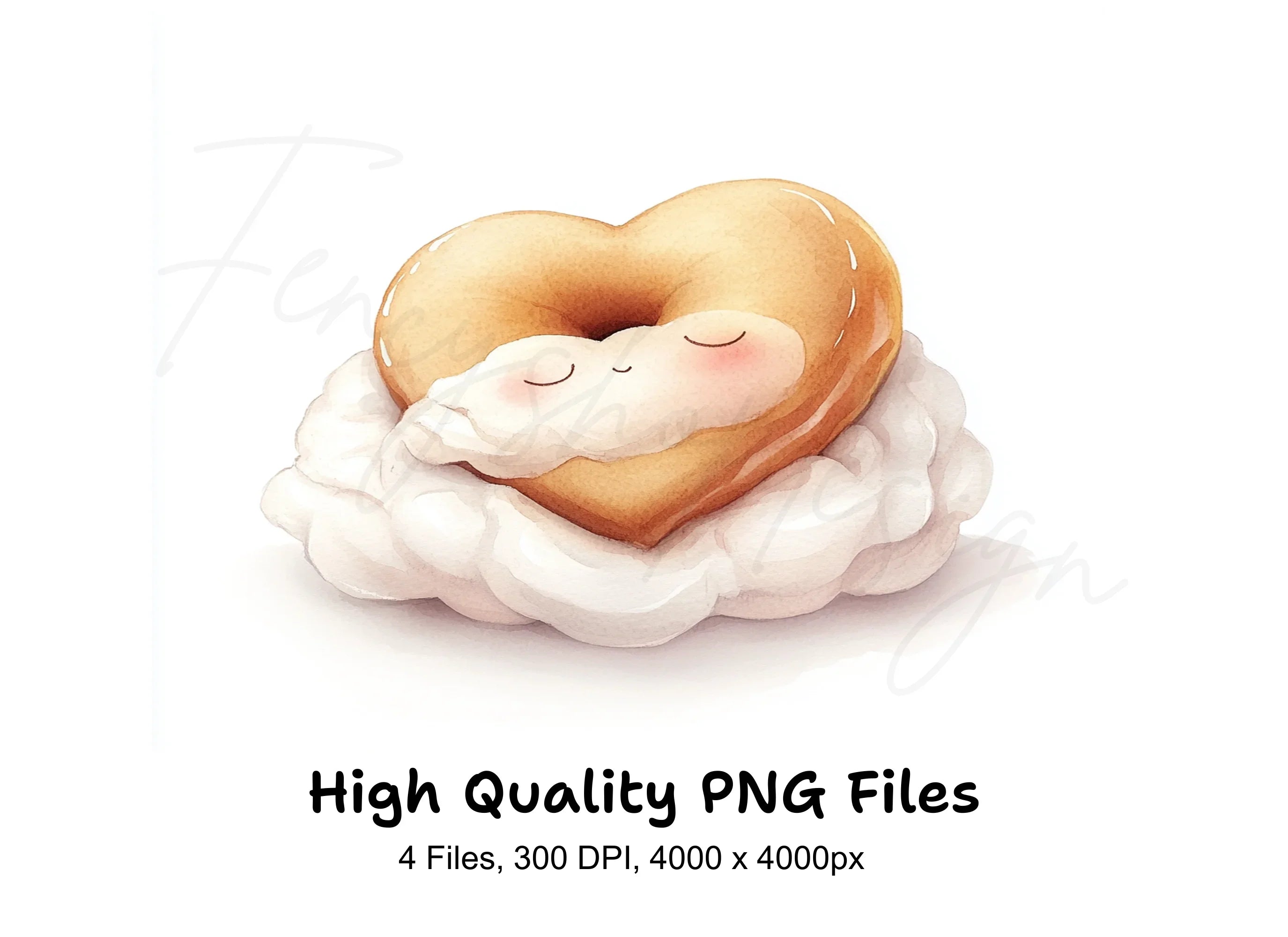 Sweet Dreamy Donut Cloud Clipart Bundle