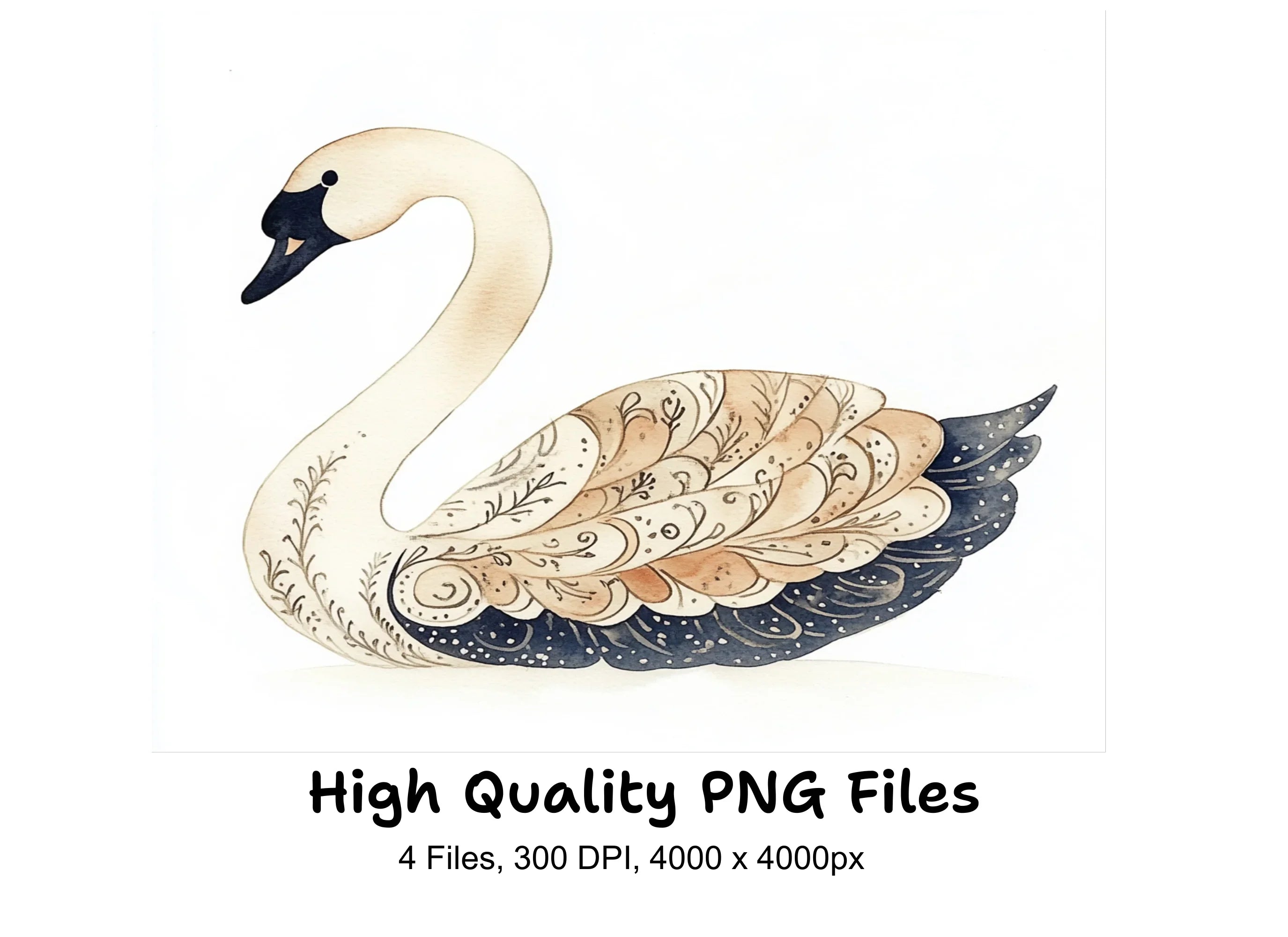 Elegant Swan Clipart Bundle