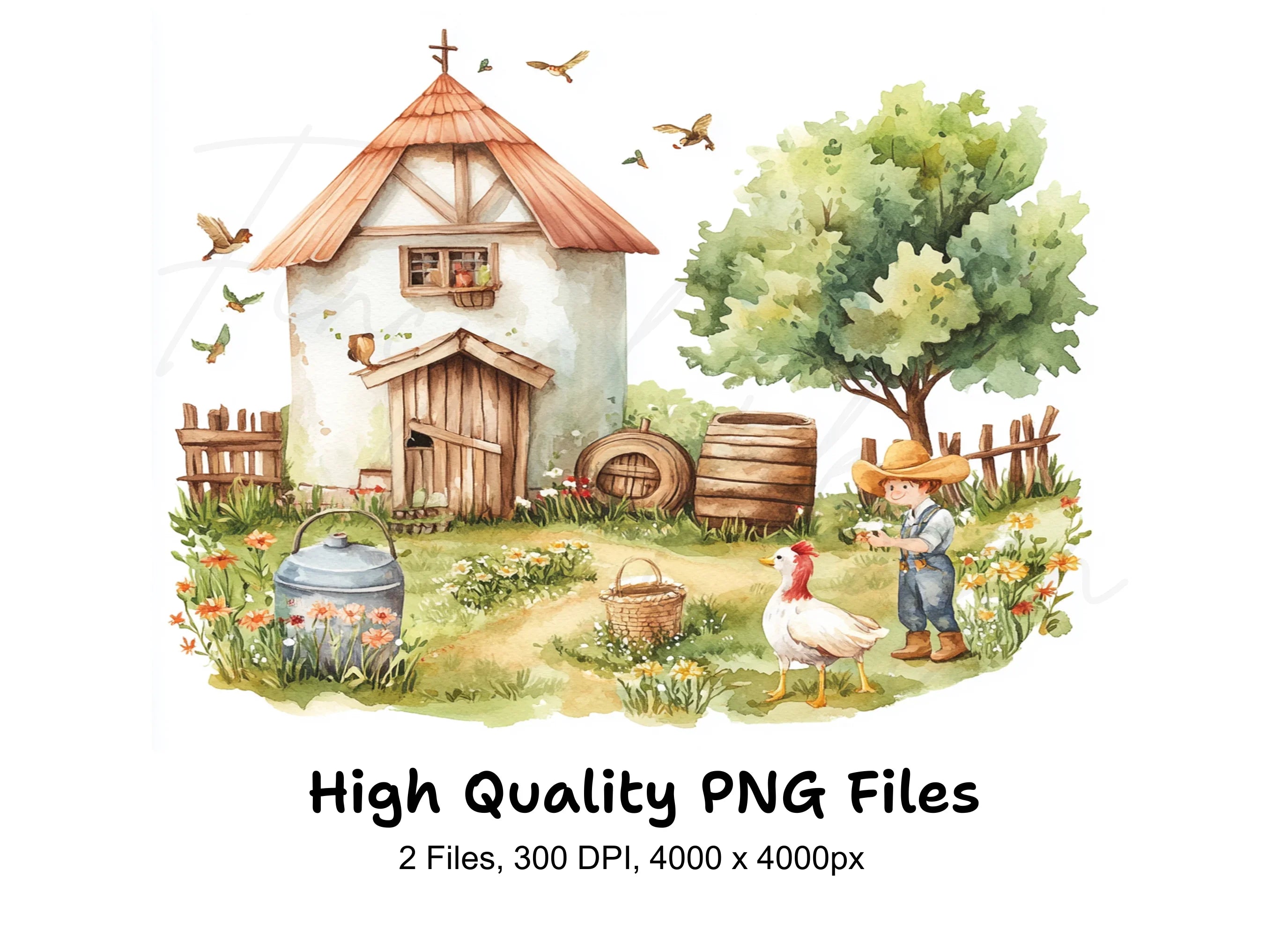 Rustic Farmhouse Market Clipart Bundle