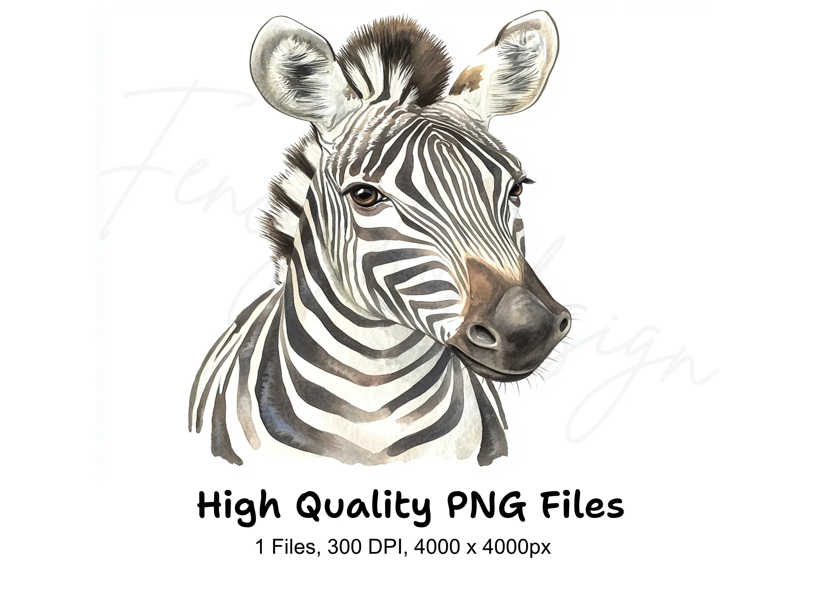 Zebra Head Clipart Bundle