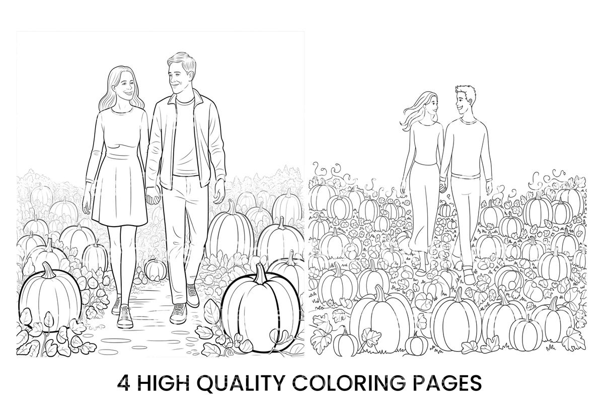 Couple Pumpkin Patch Coloring Books
