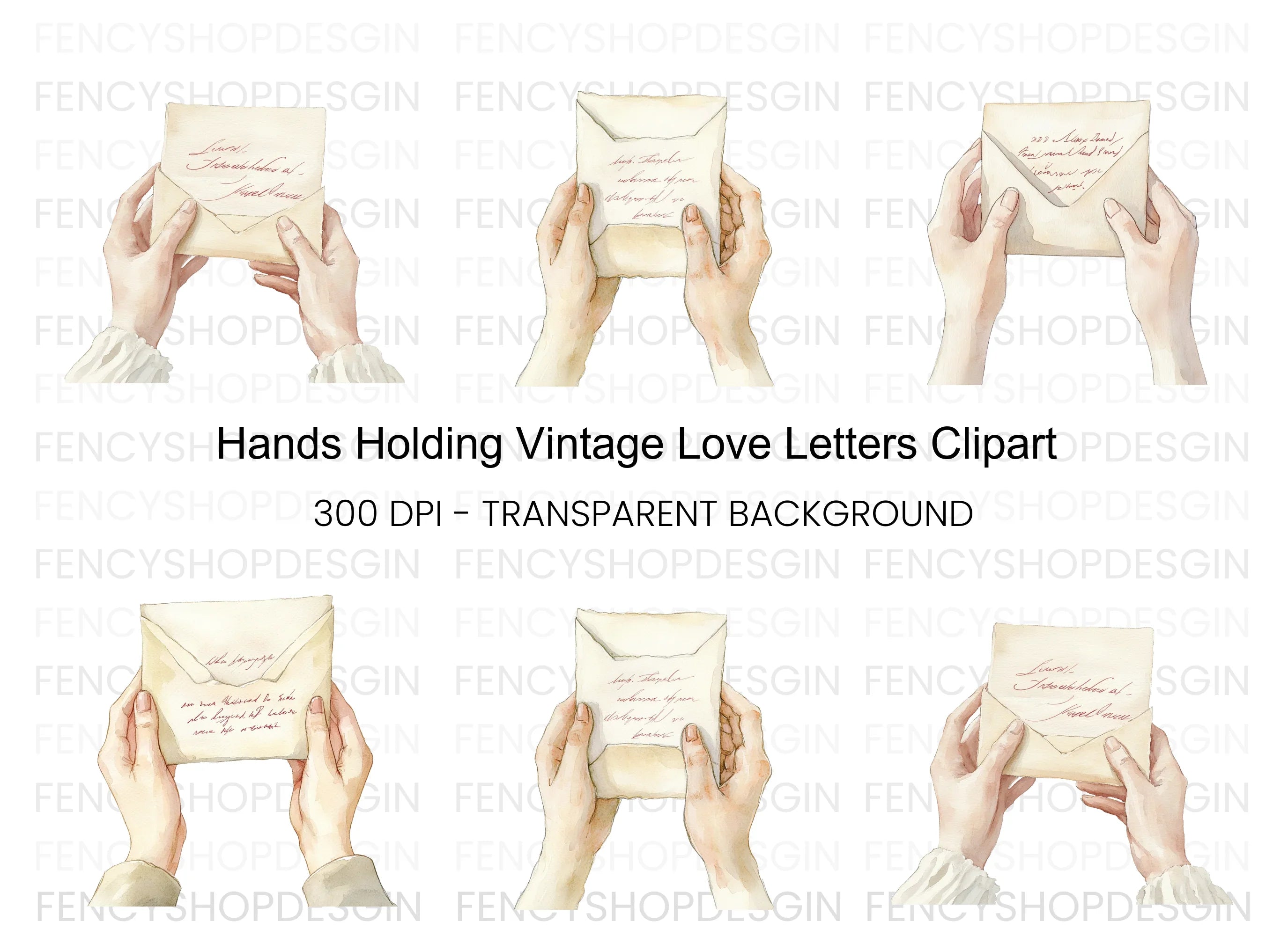 Vintage Letters Clipart Bundle