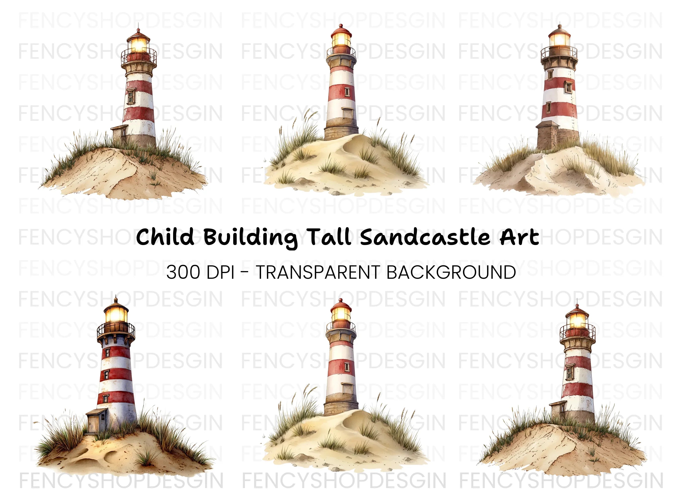 Coastal Lighthouse Clipart Bundle