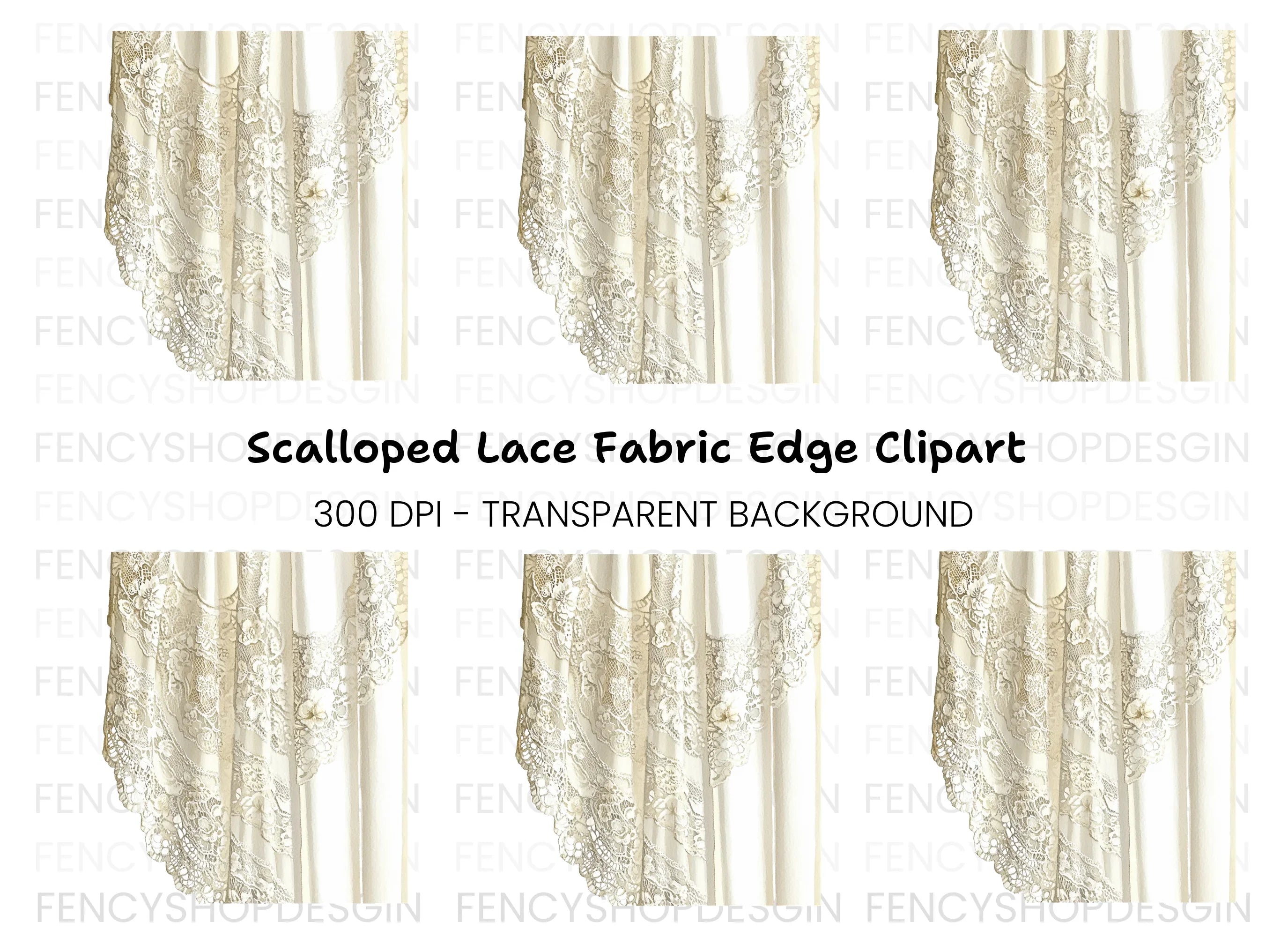 Elegant Lace Fabric Clipart Bundle