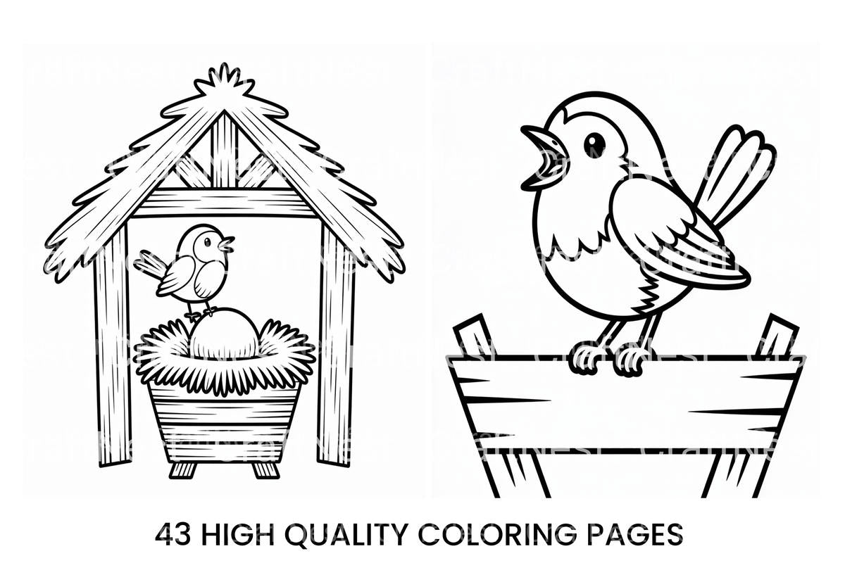Christmas Bunny Nativity Coloring Books