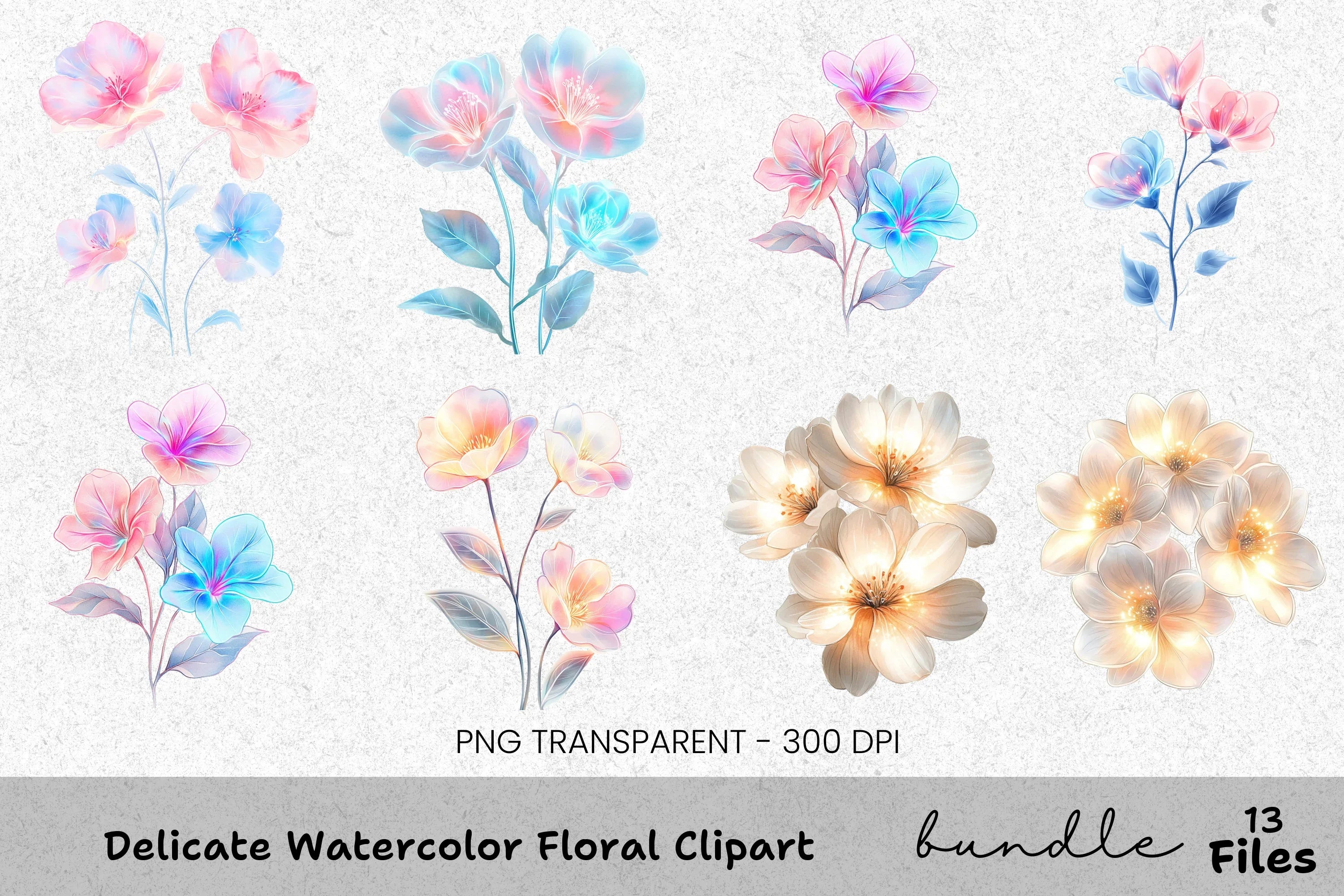 Delicate Floral Clipart Bundle