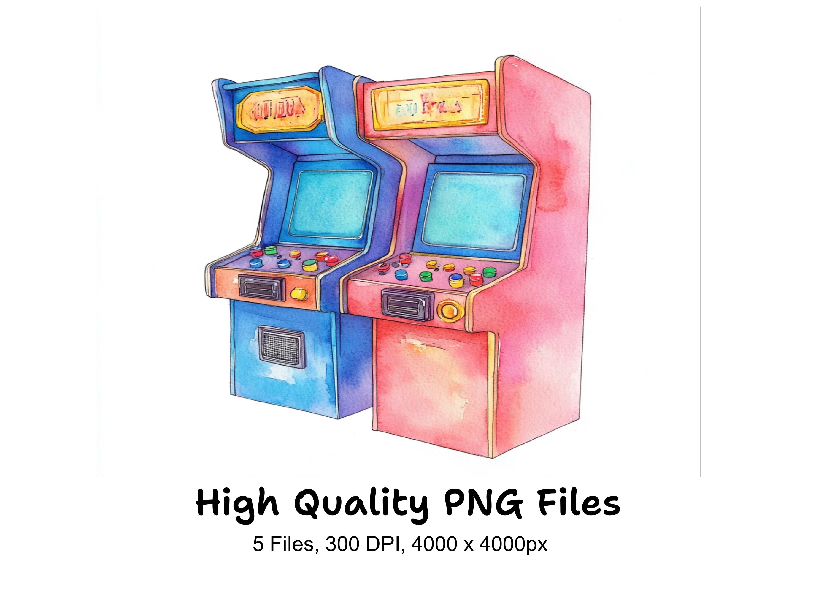 Retro Arcade Machine Clipart Bundle