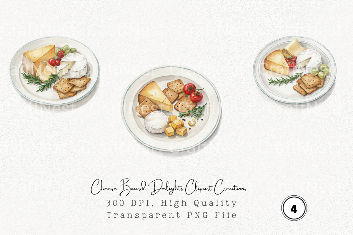Cheese Board Delights Creations Clipart Bundle