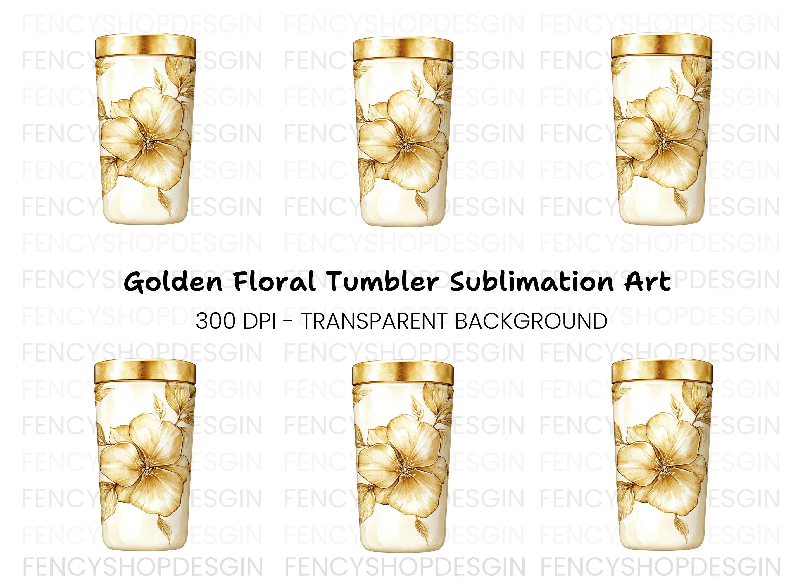 Vintage Sepia Floral Tumbler Clipart Bundle