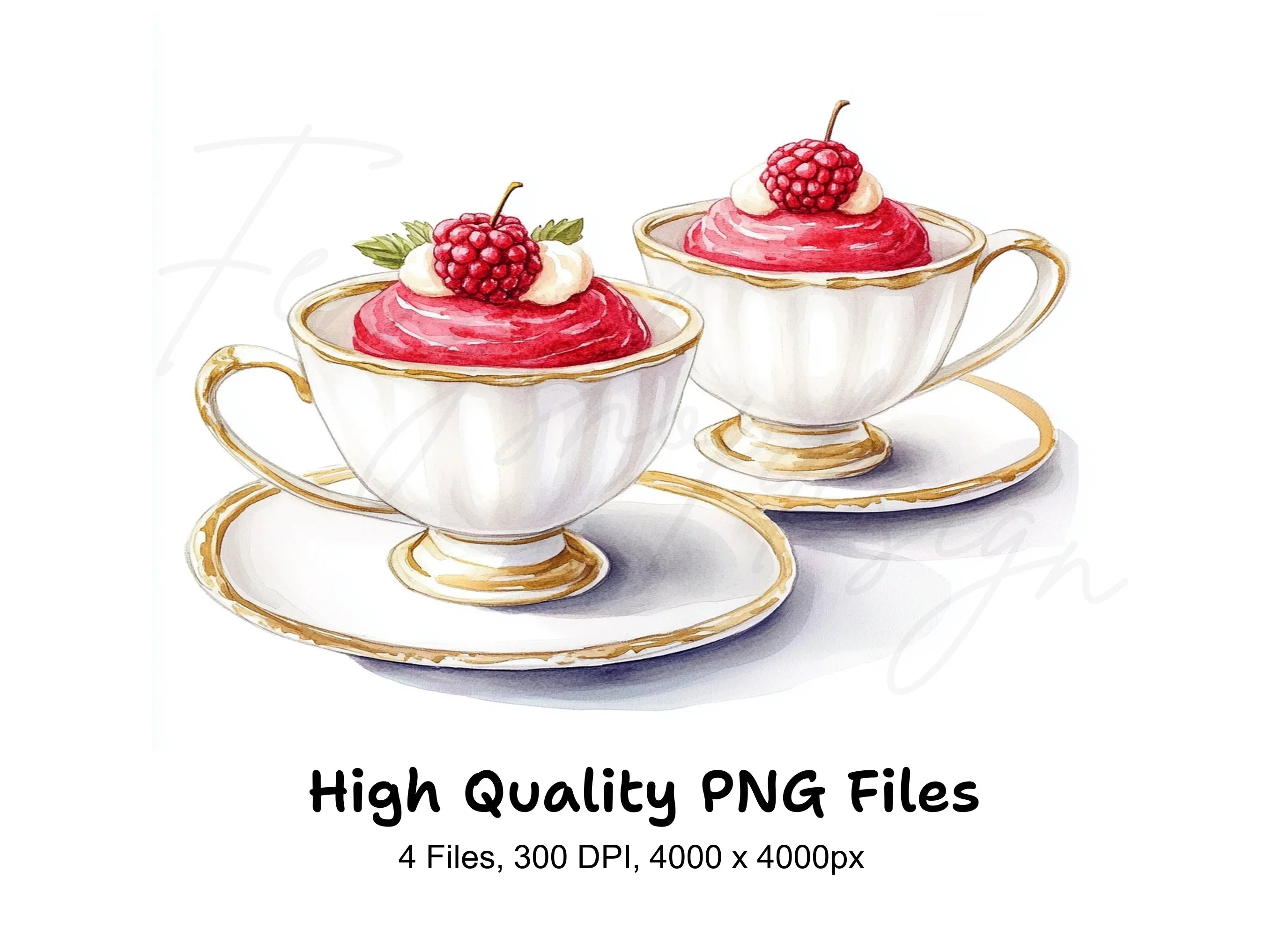 Raspberry Dessert Clipart Bundle