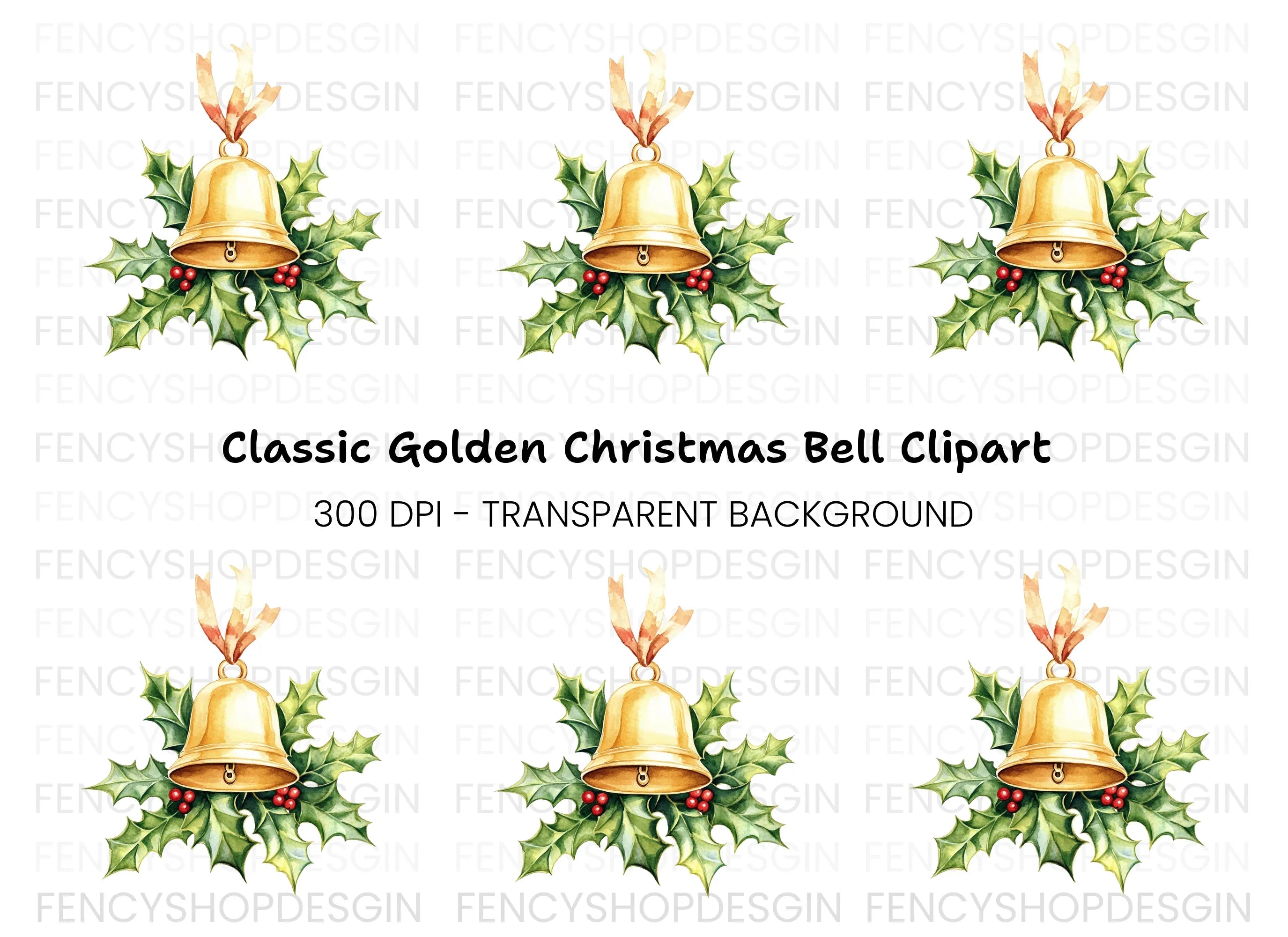 Christmas Bell Clipart Bundle