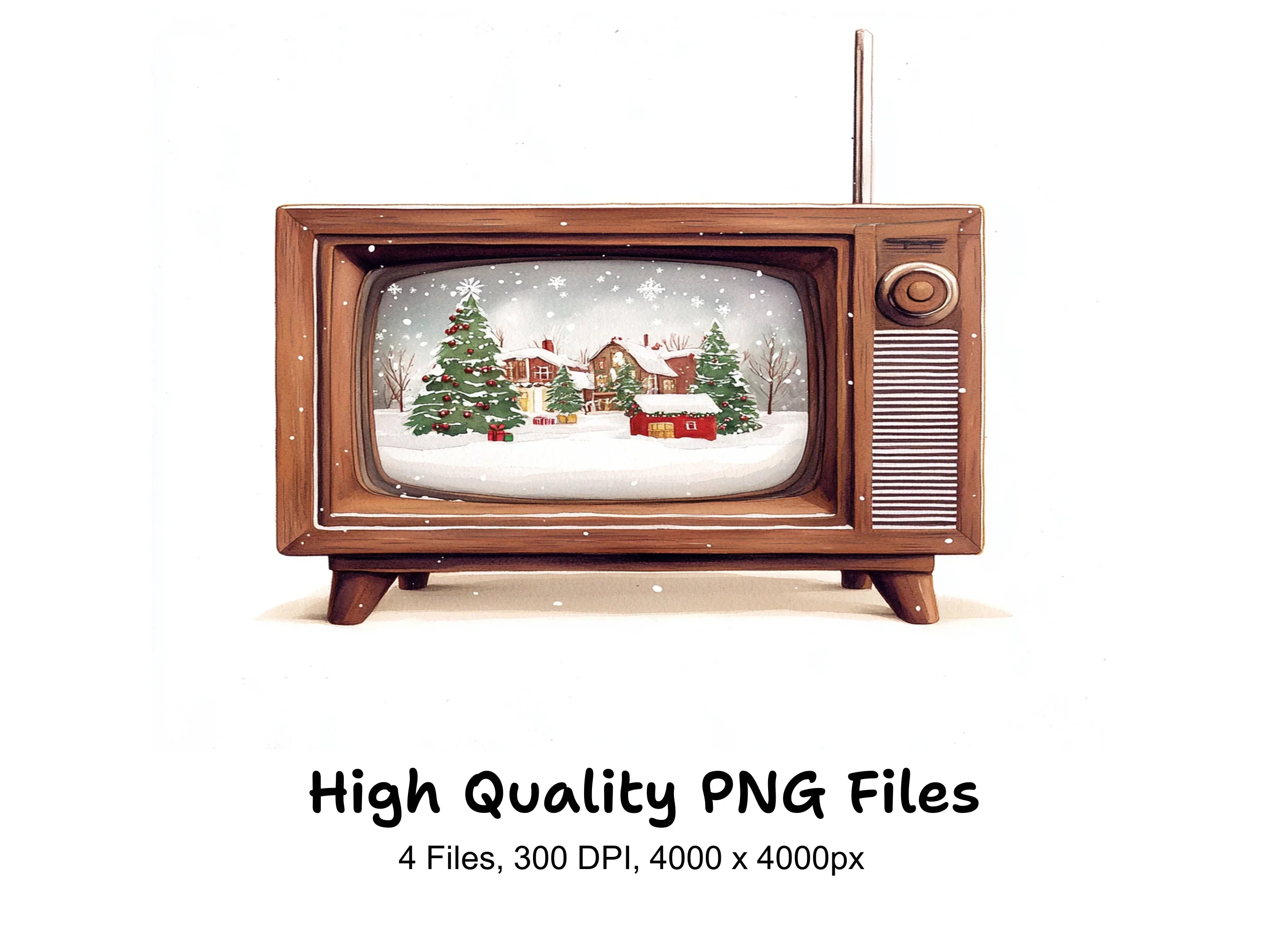 Christmas Village TV Clipart Bundle