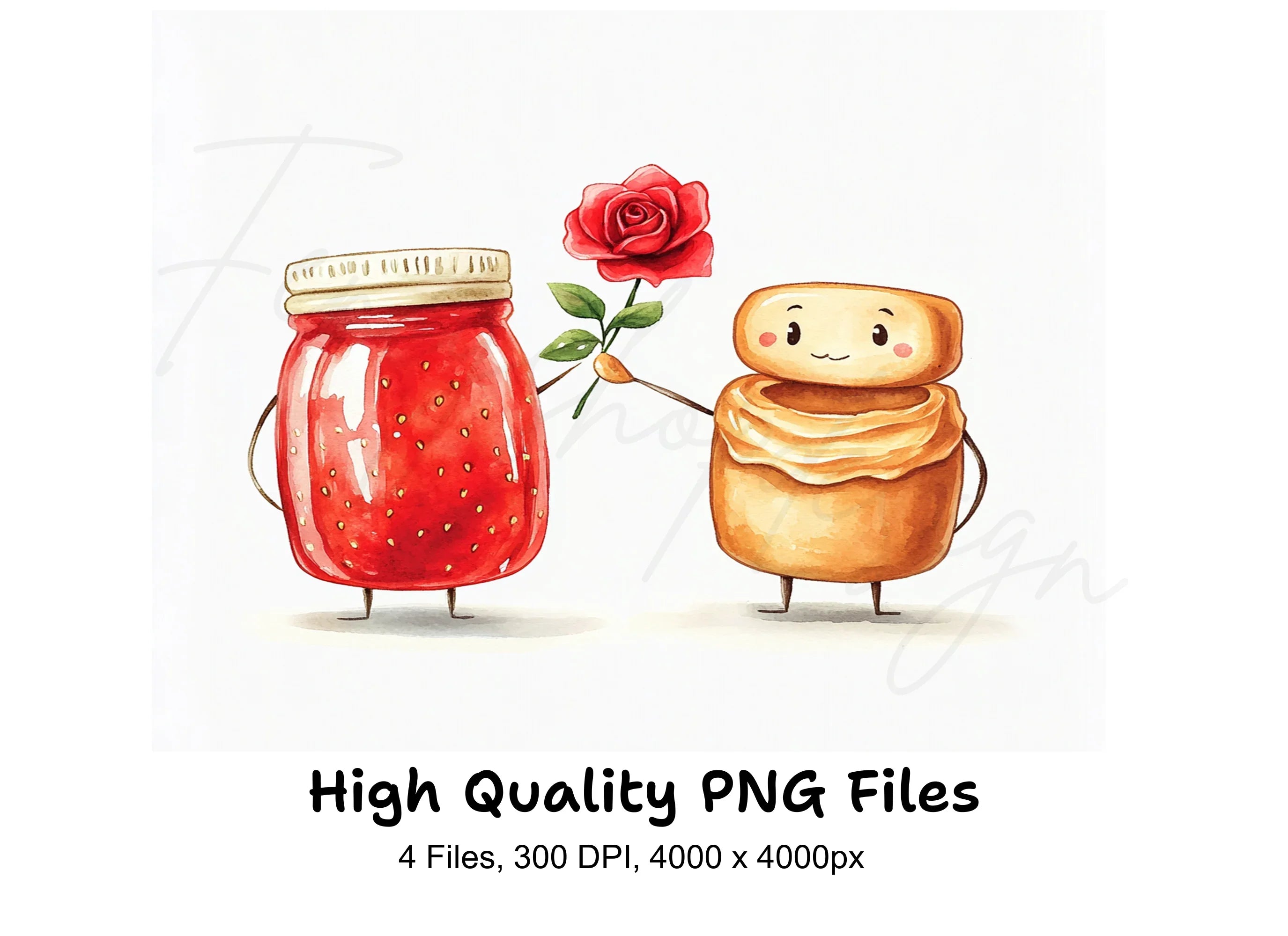 Cute Peanut Butter and Jelly Love Clipart Bundle