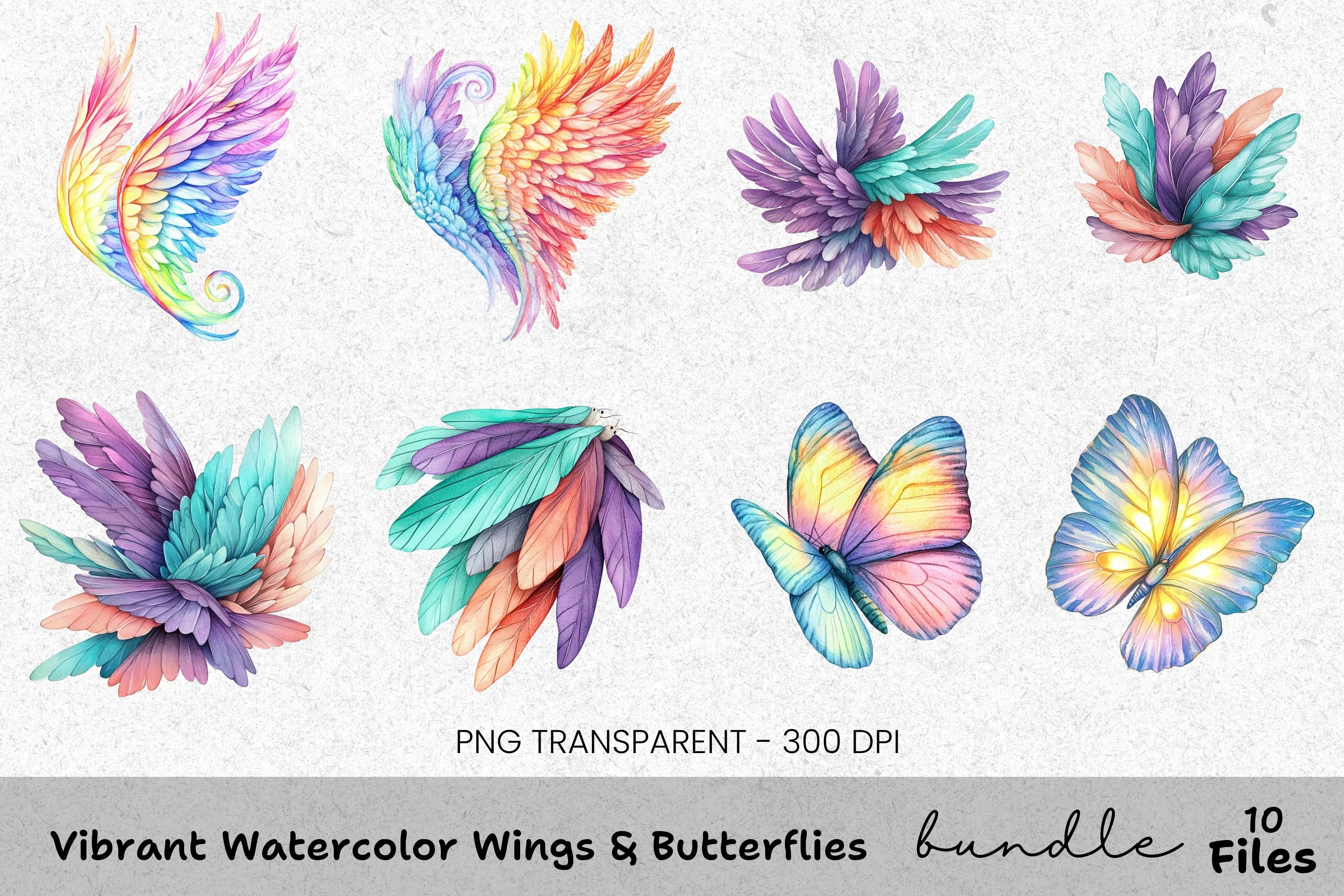 Vibrant Wings Butterflies Clipart Bundle
