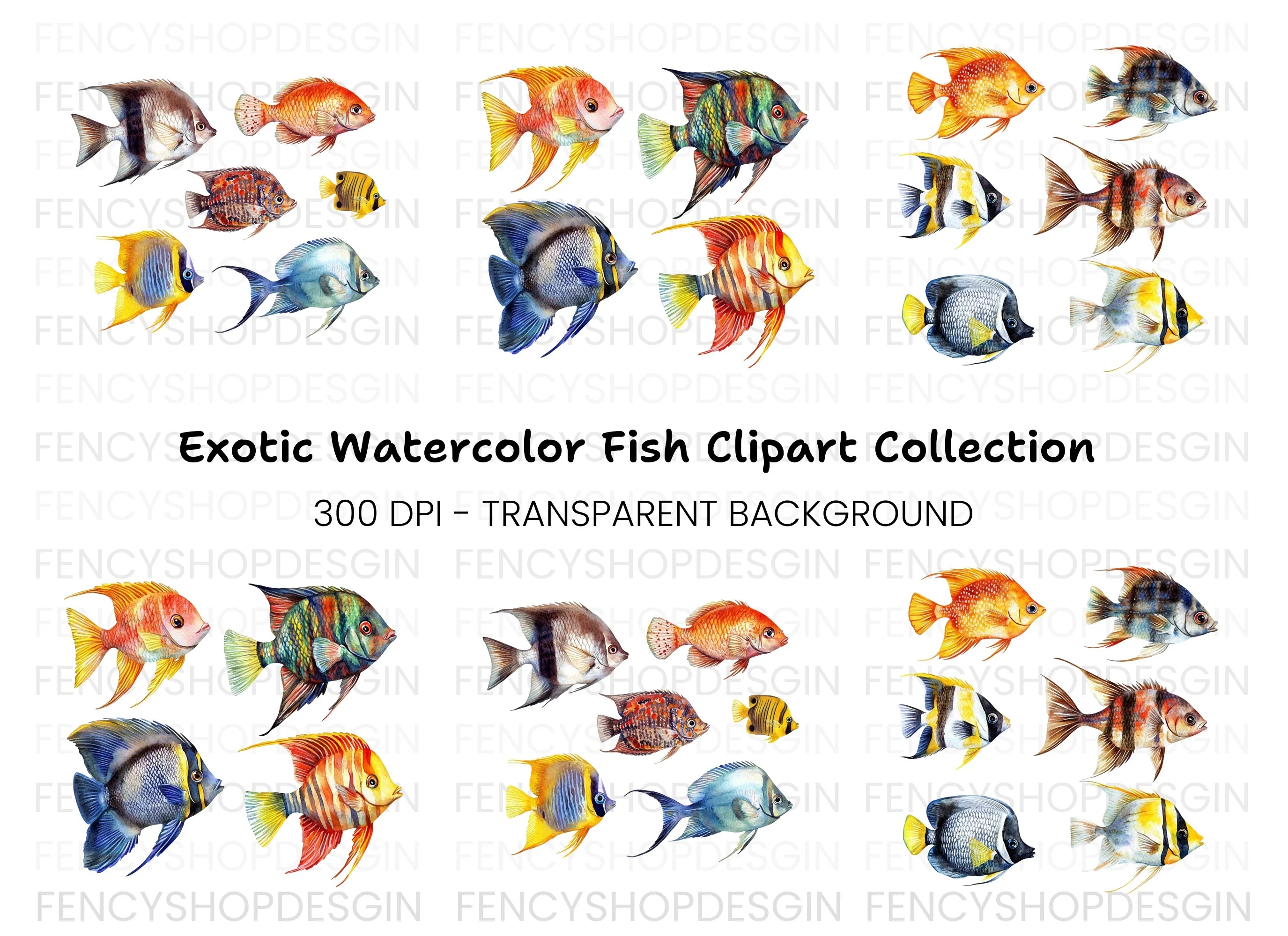 Vibrant Tropical Fish Clipart Bundle