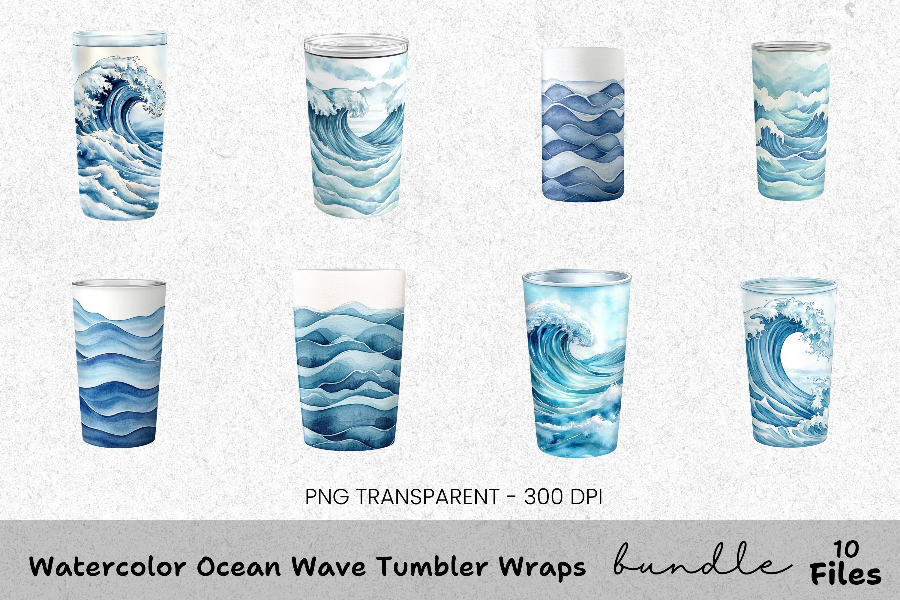 Ocean Wave Tumbler Clipart Bundle