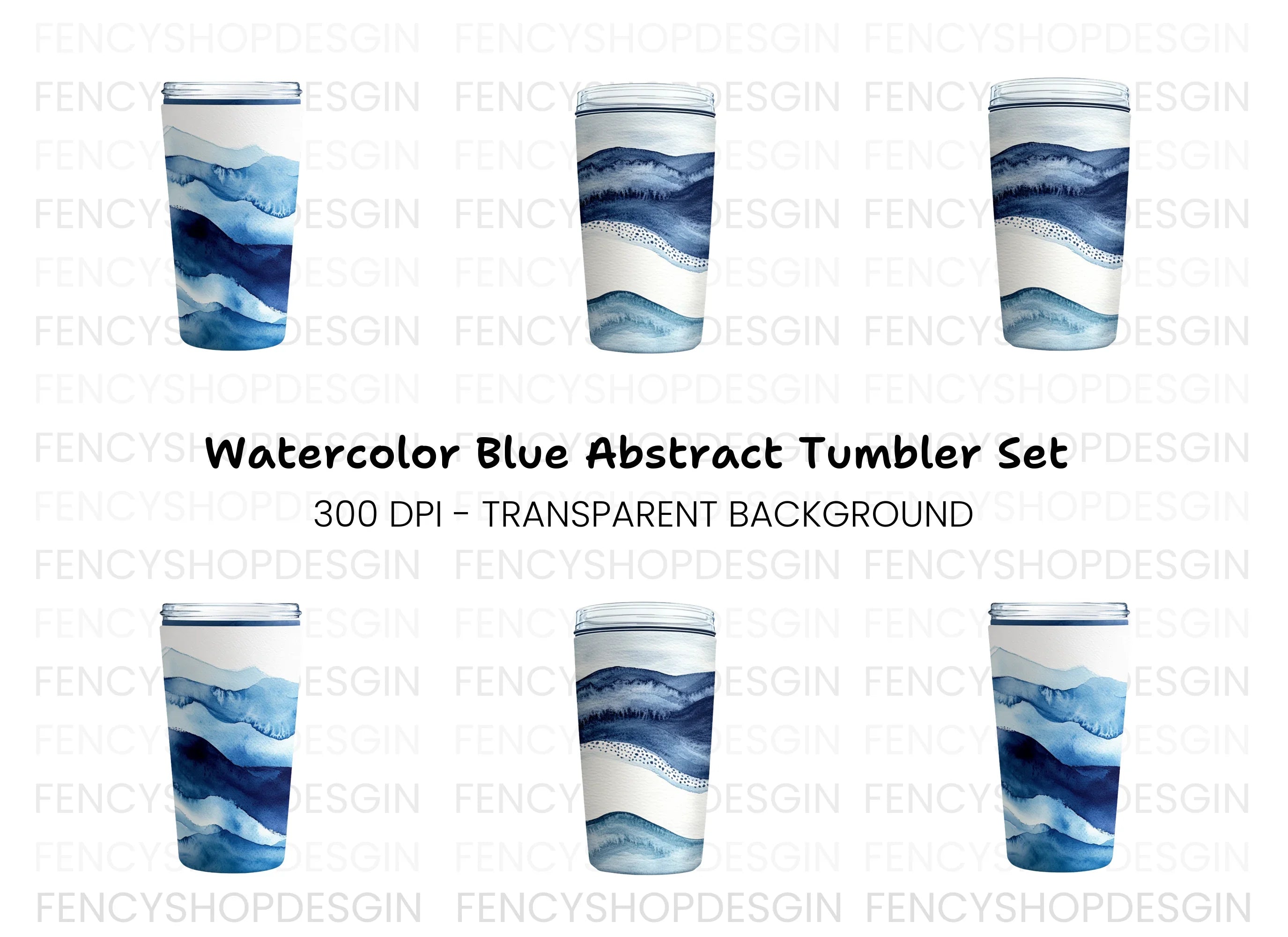 Blue Mountain Tumbler Clipart Bundle