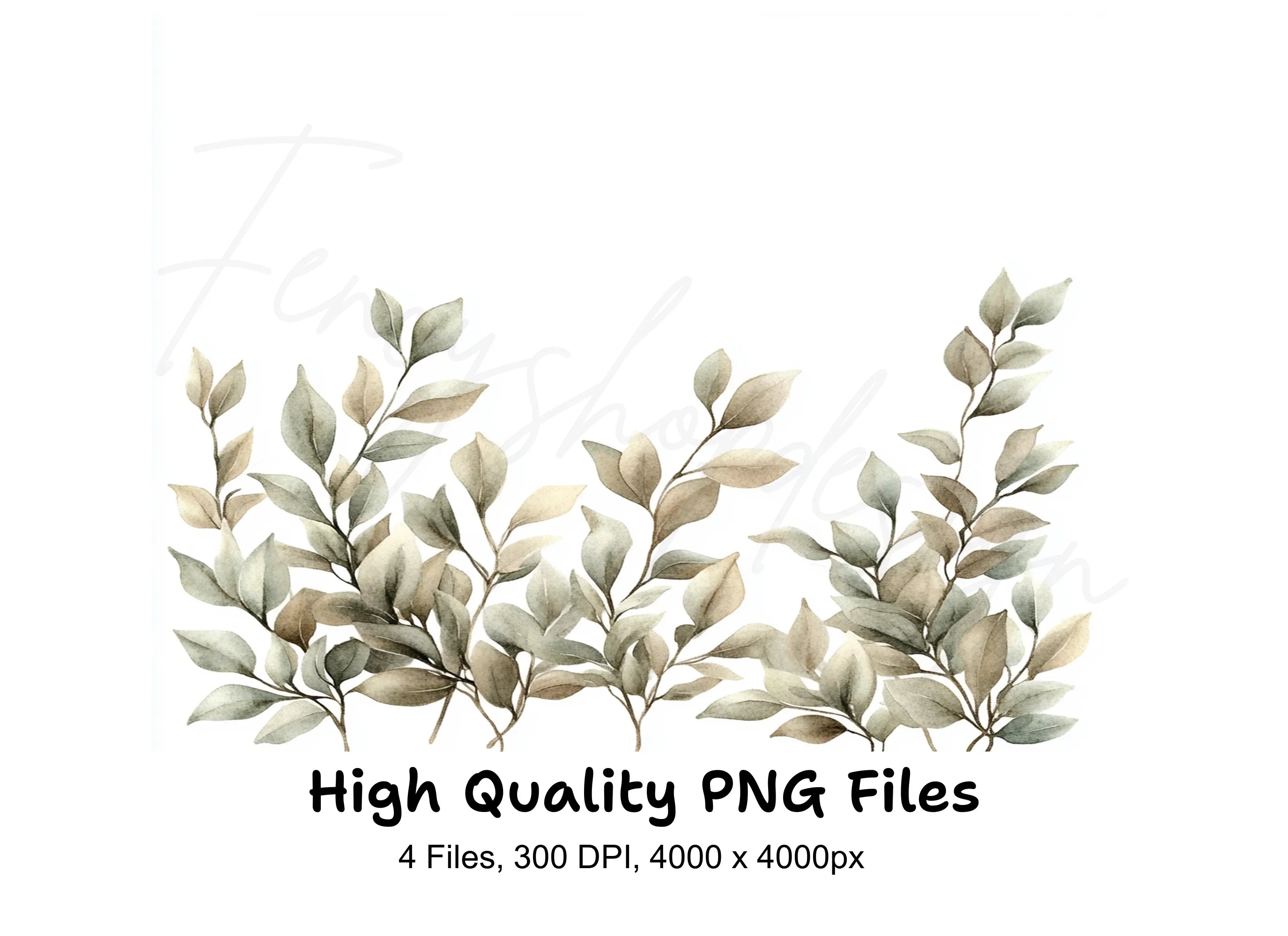 Eucalyptus Greenery Clipart Bundle