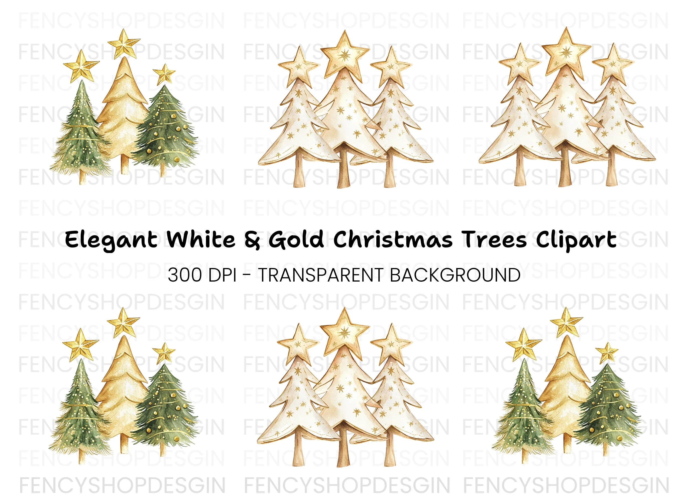 Christmas Tree Clipart Bundle