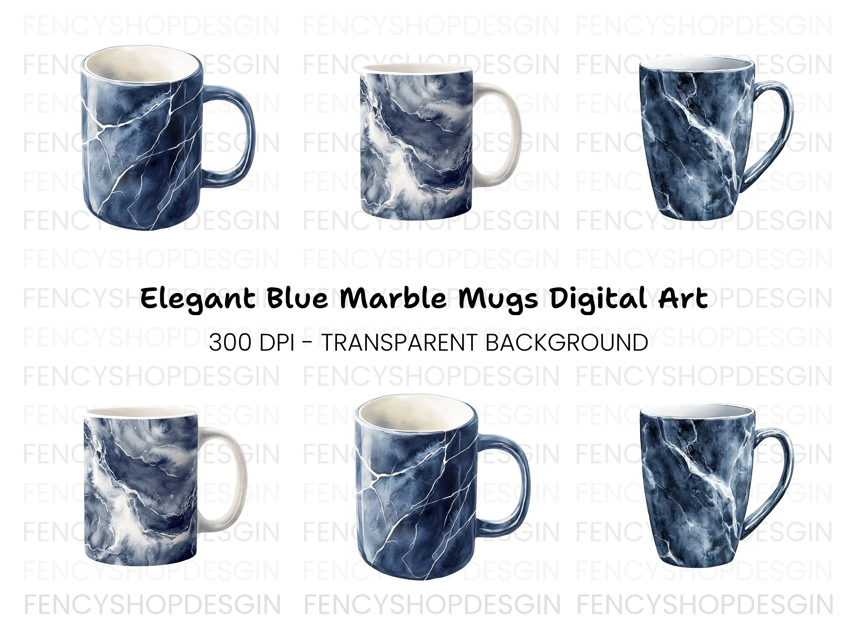 Dark Marble Clipart Bundle