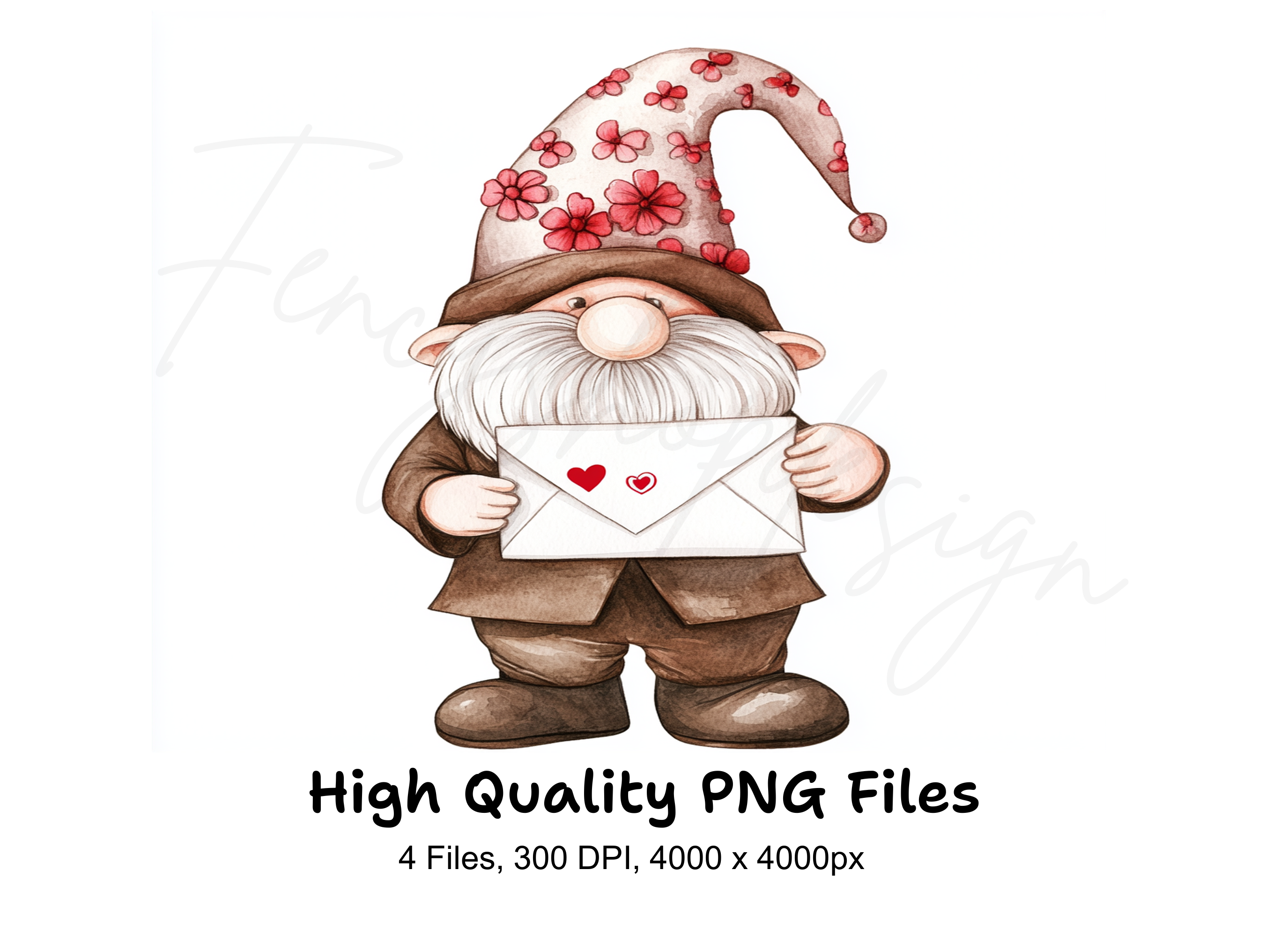 Valentine Gnomes Love Letters Clipart Bundle
