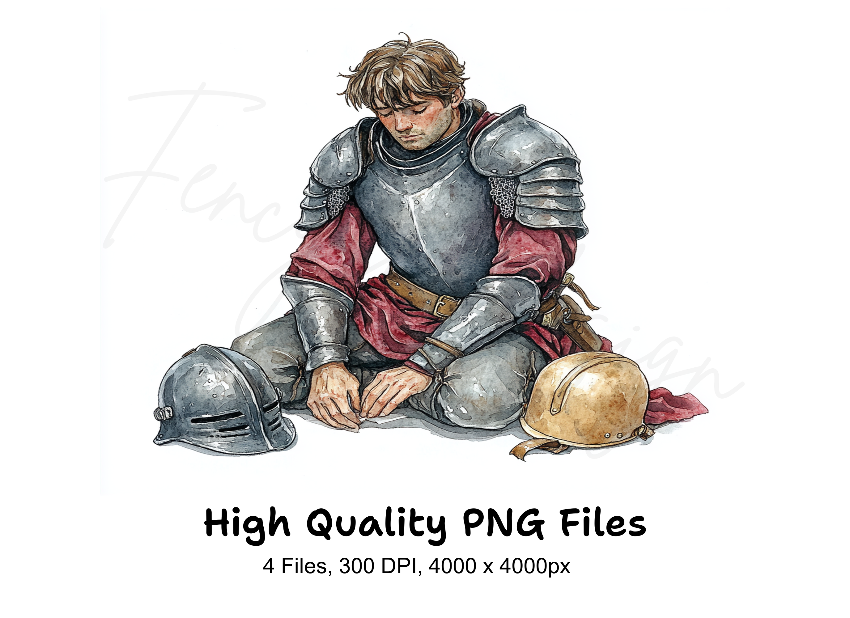 Knight in Distress Clipart Bundle