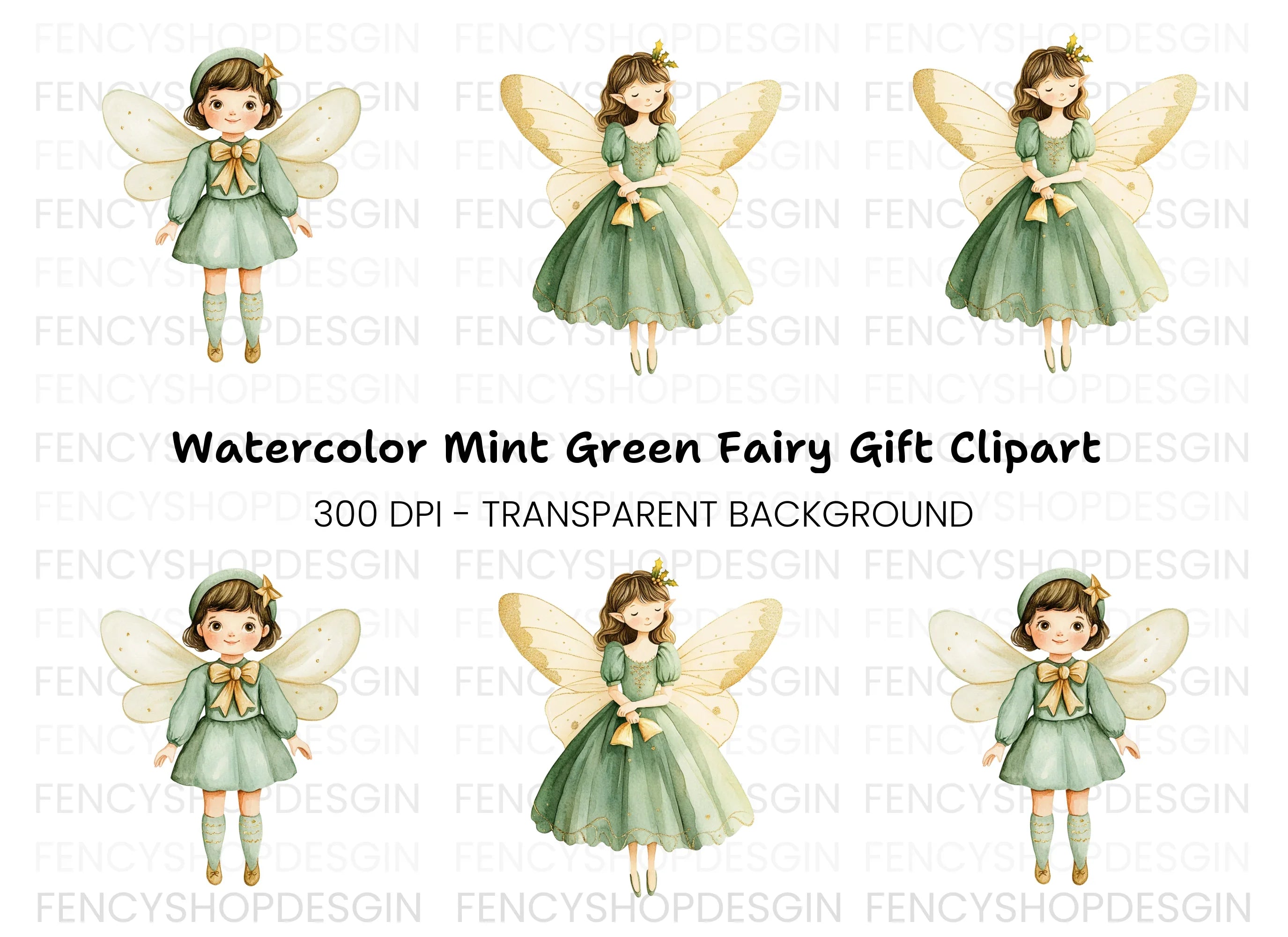 Enchanting Green Fairy Clipart Bundle