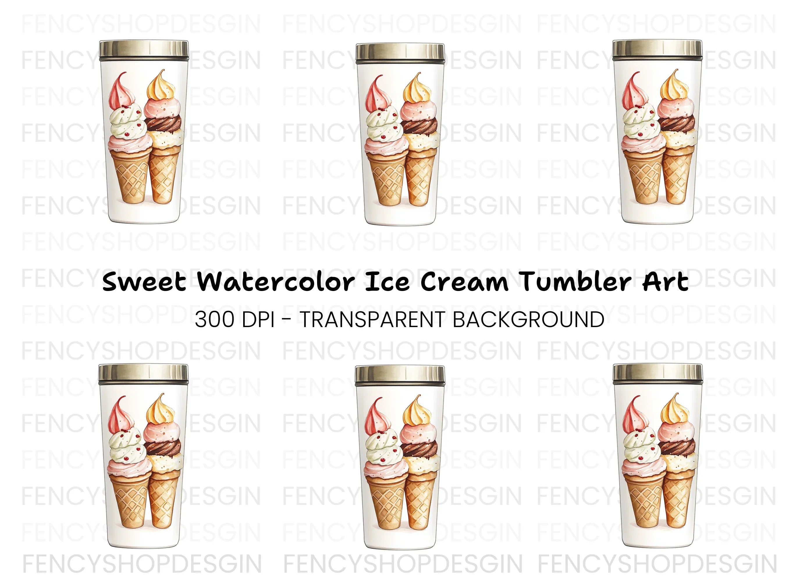 Delicious Ice Cream Cones Clipart Bundle