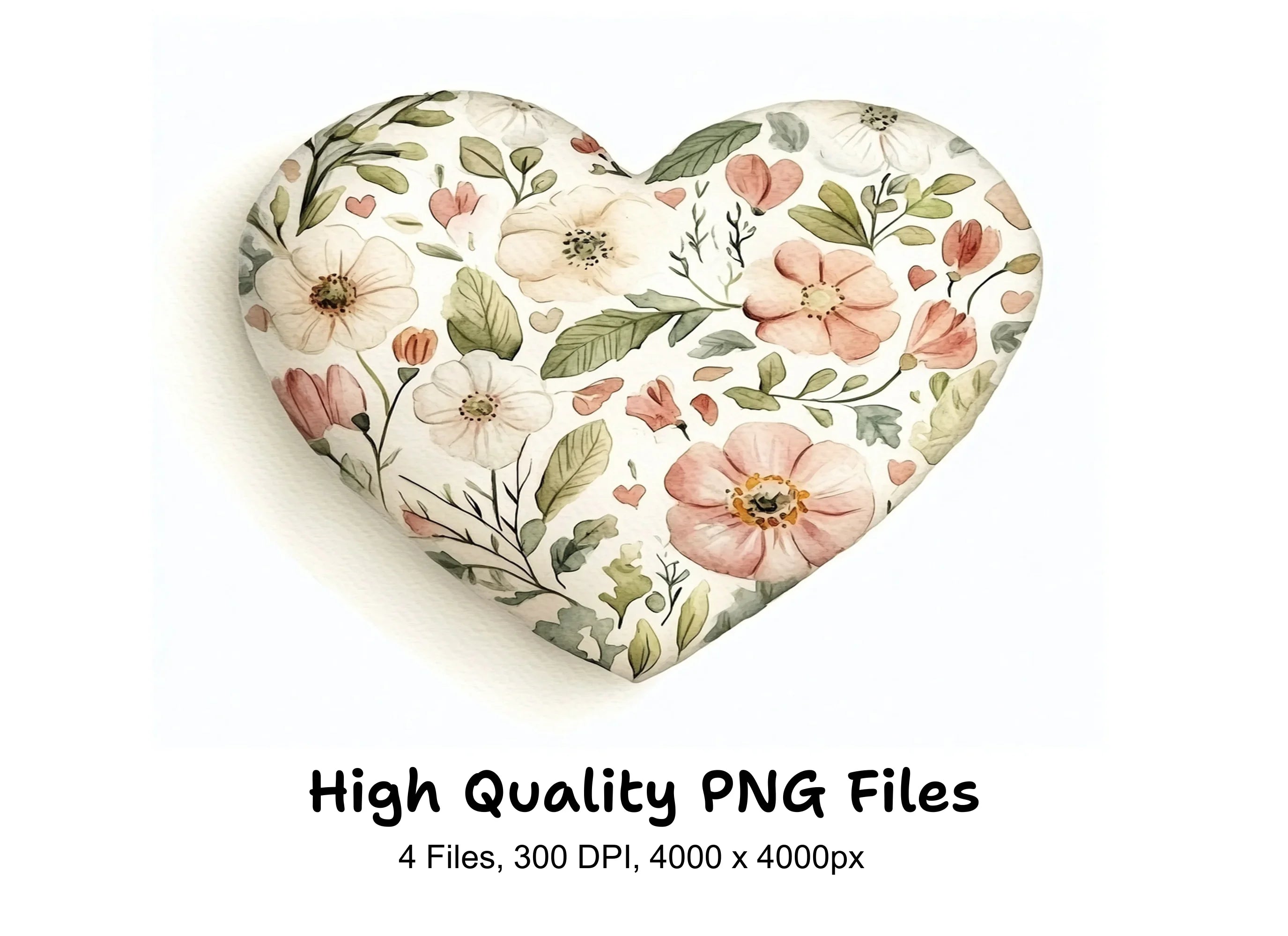 Elegant Botanical Heart Clipart Bundle