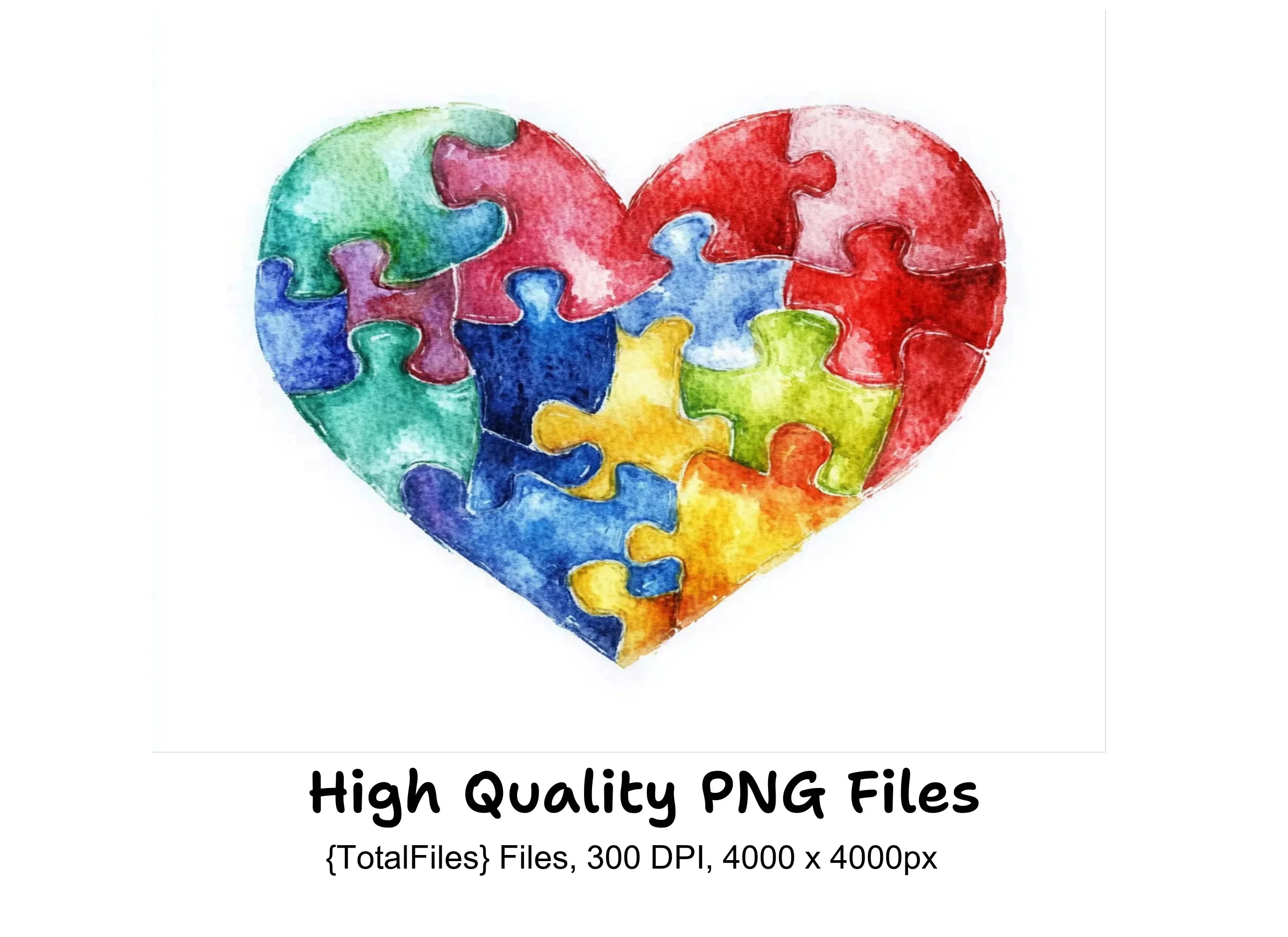 Puzzle Heart Clipart Bundle