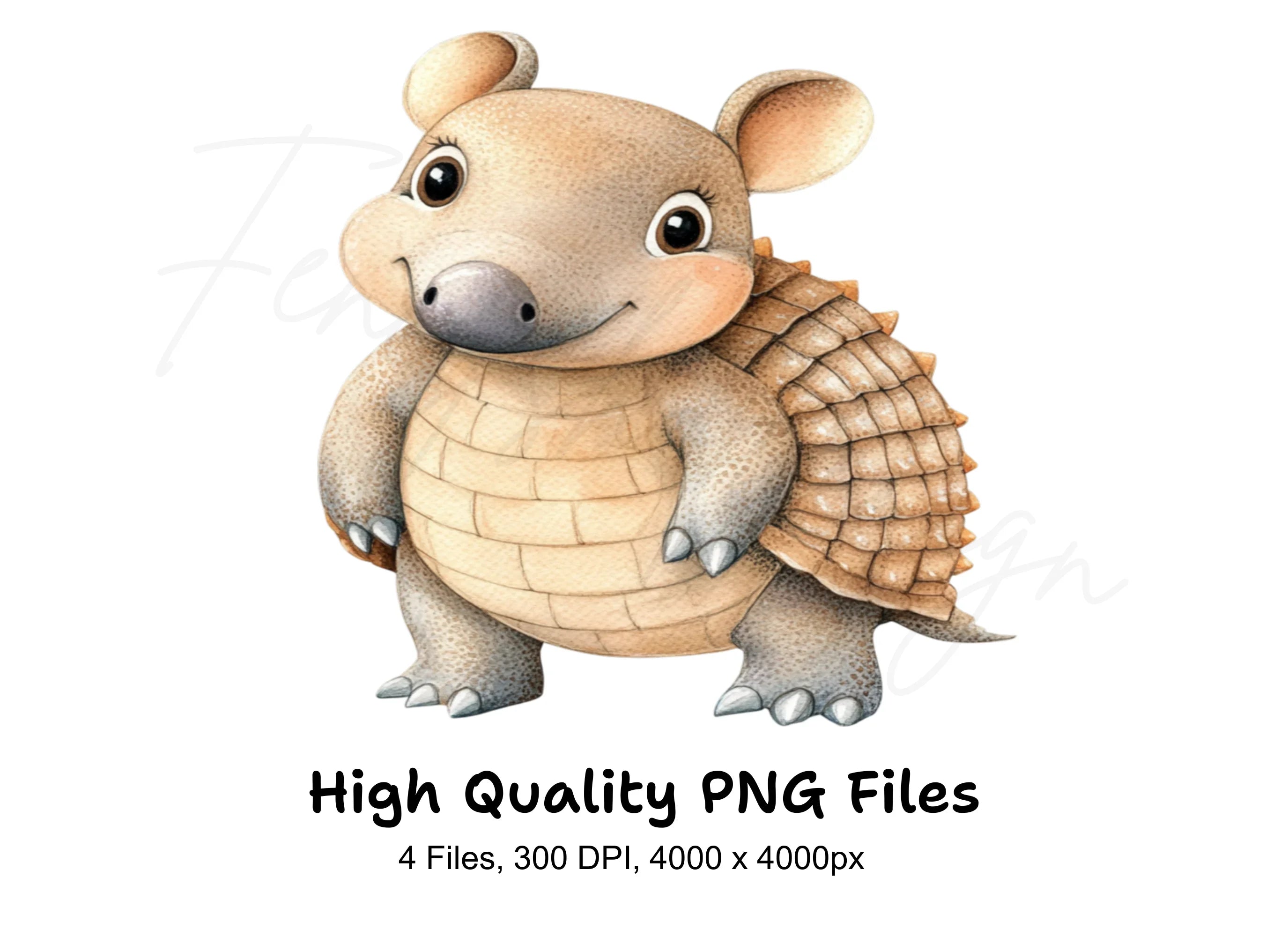 Cute Armadillo Clipart Bundle