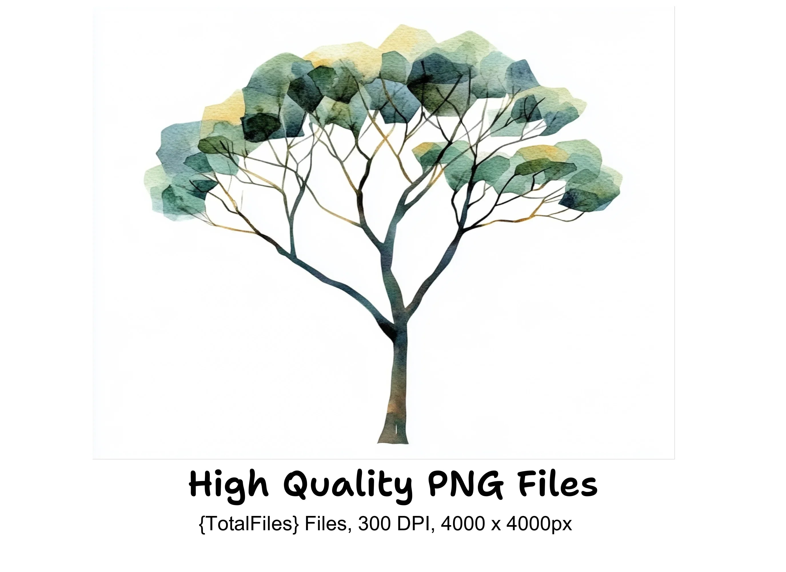 Abstract Tree Illustration Clipart Bundle
