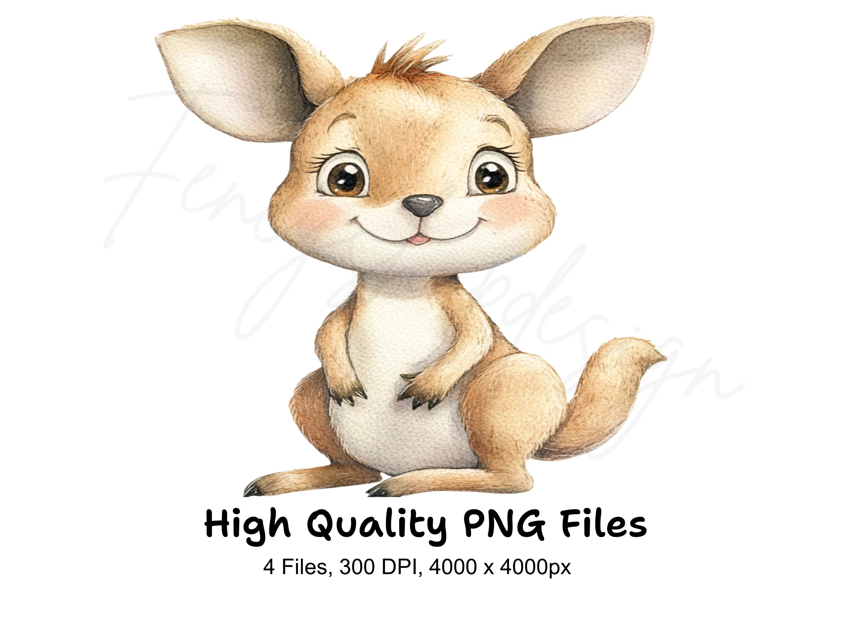 Cute Baby Kangaroo Clipart Bundle