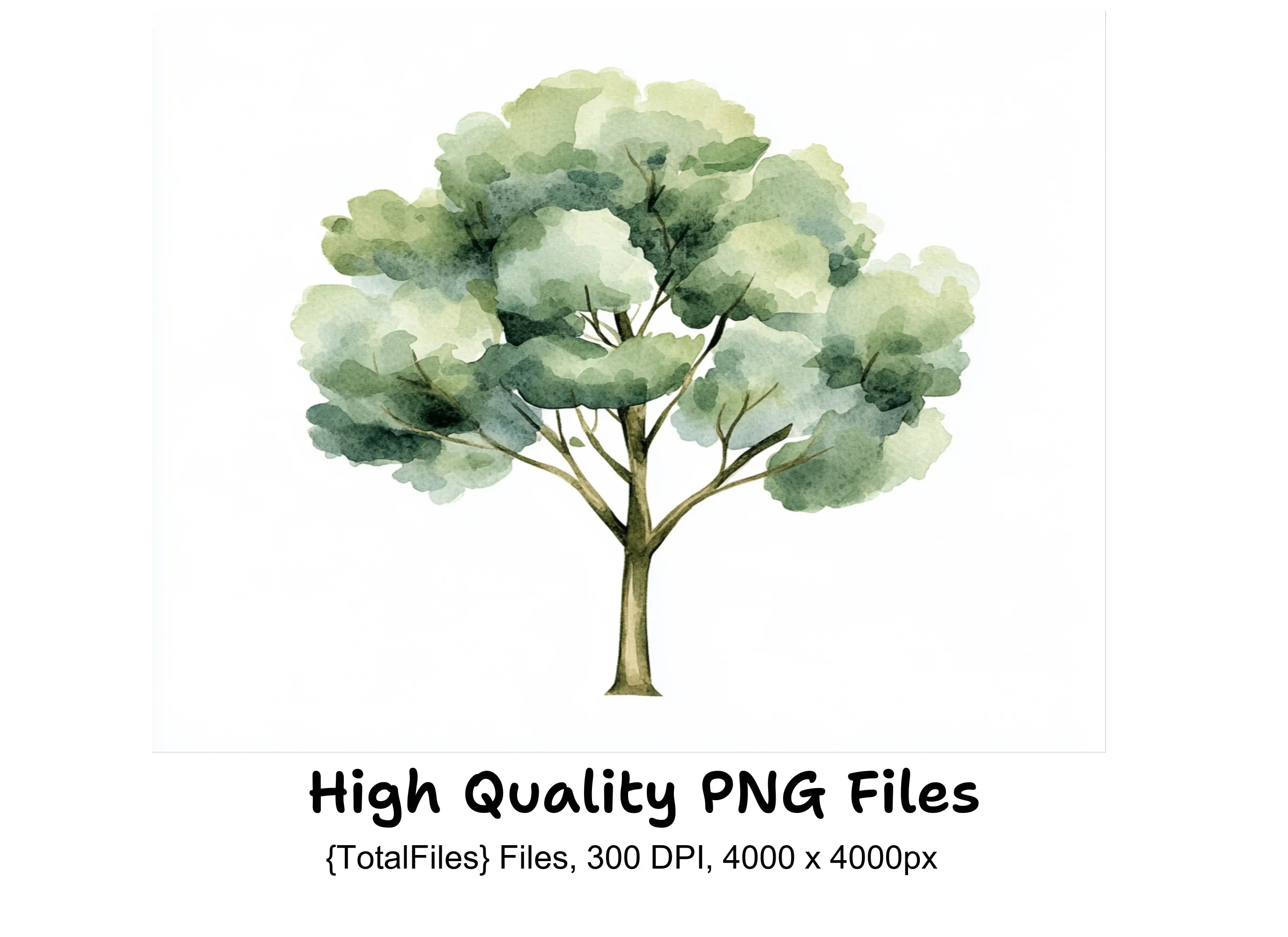Green Tree Clipart Bundle
