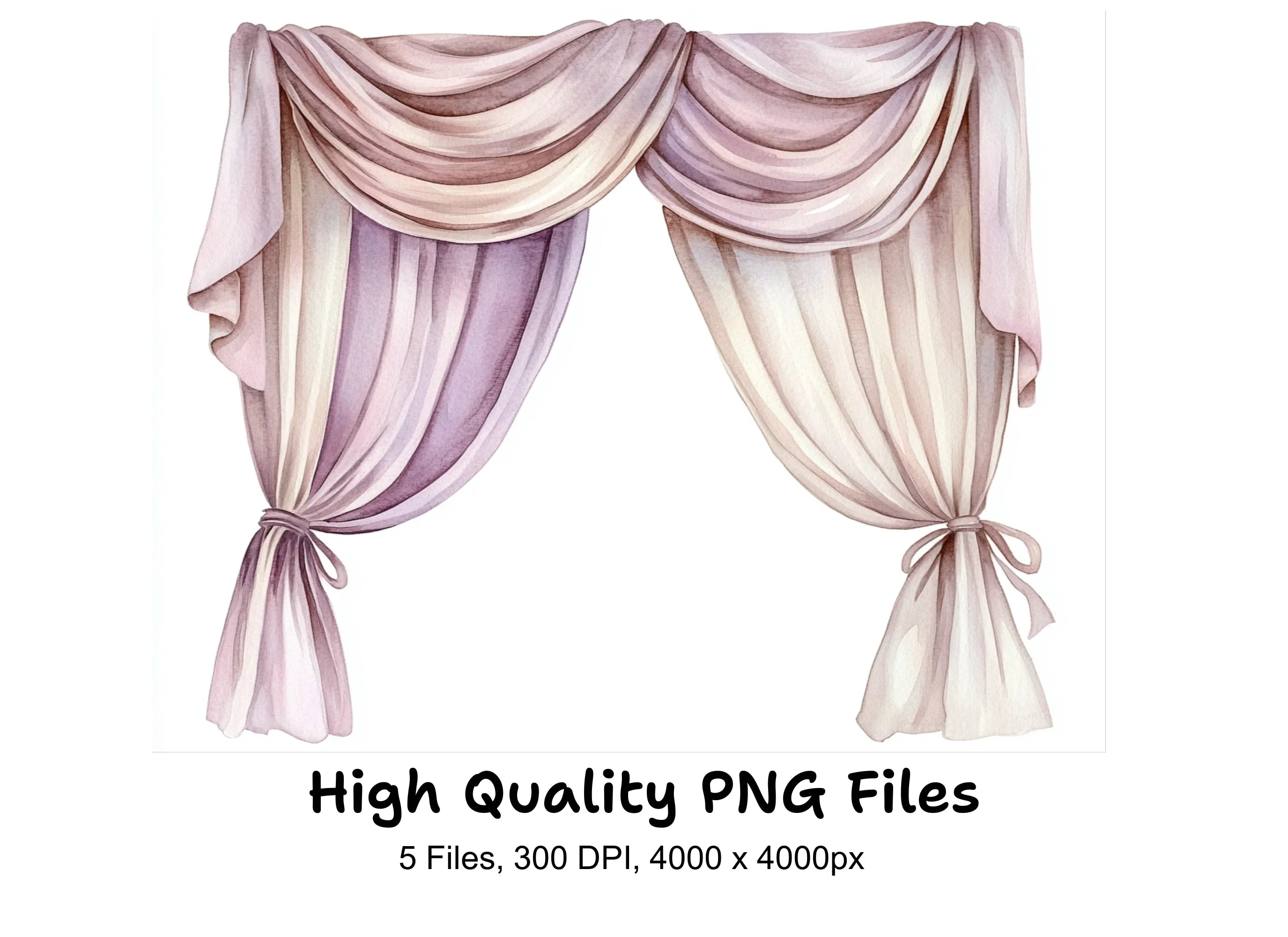 Elegant Curtain Clipart Bundle