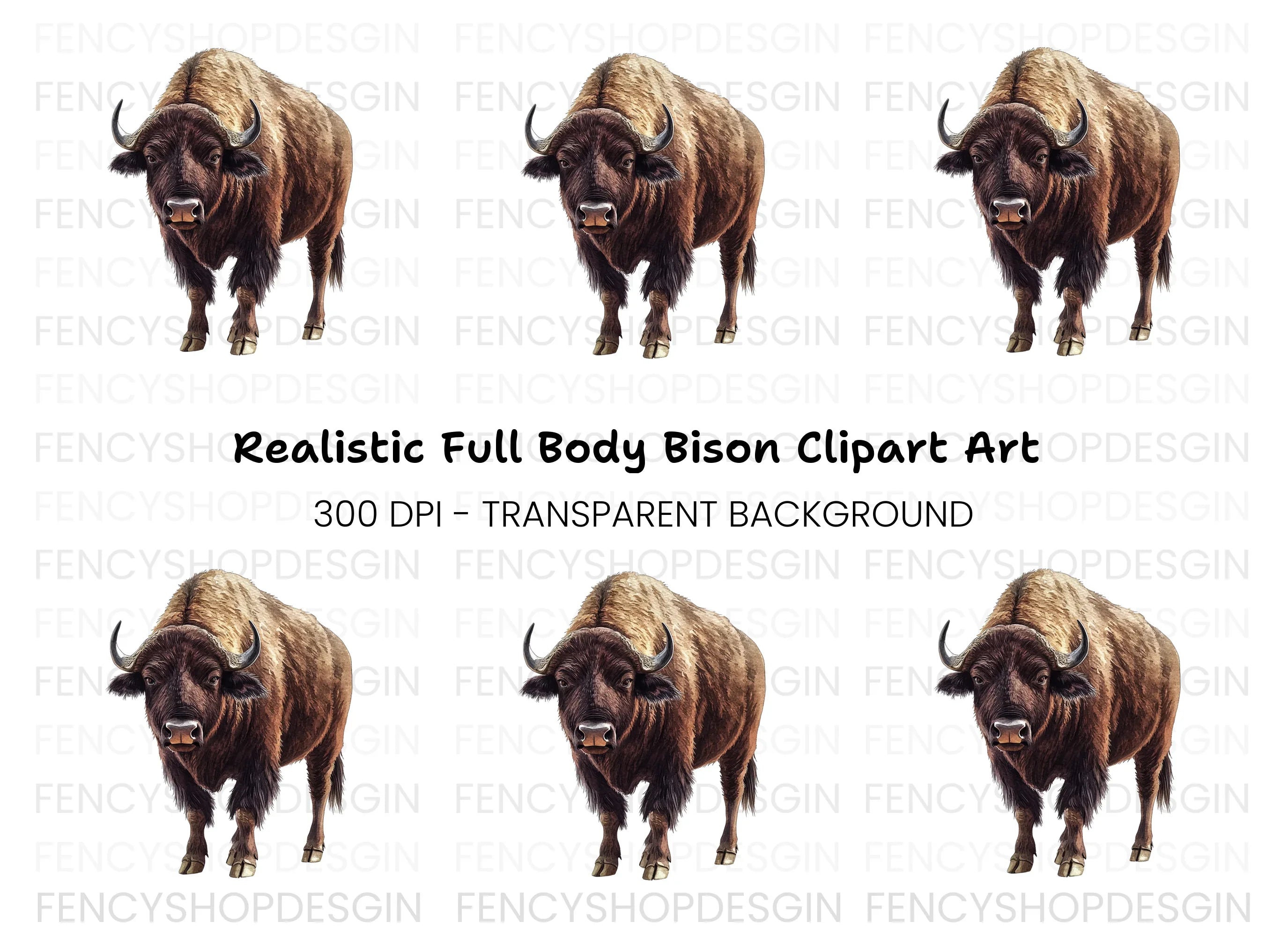 Majestic American Bison Clipart Bundle