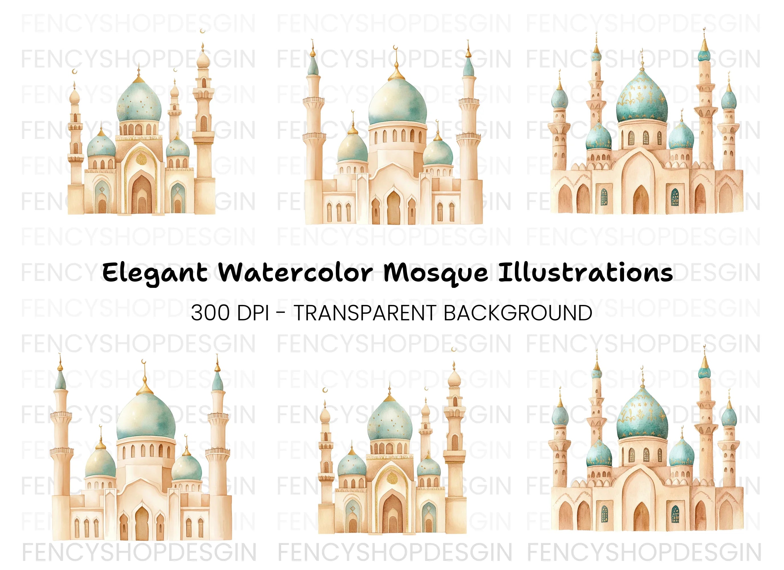 Mosque Clipart Bundle