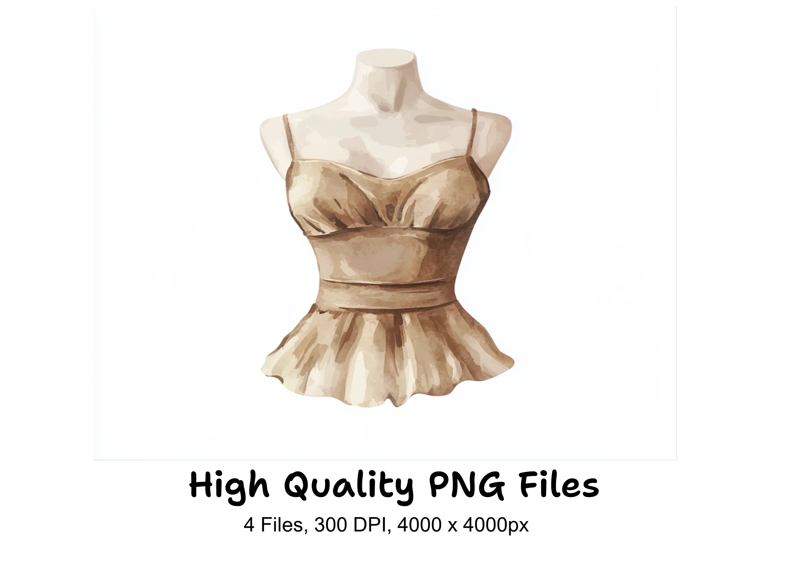 Vintage Mannequin Torso Clipart Bundle