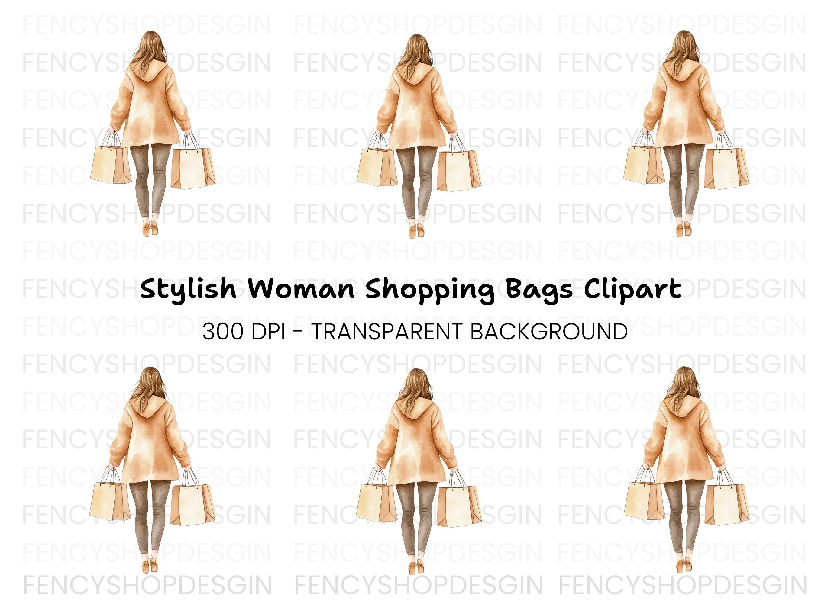 Women's Shopping Clipart Bundle