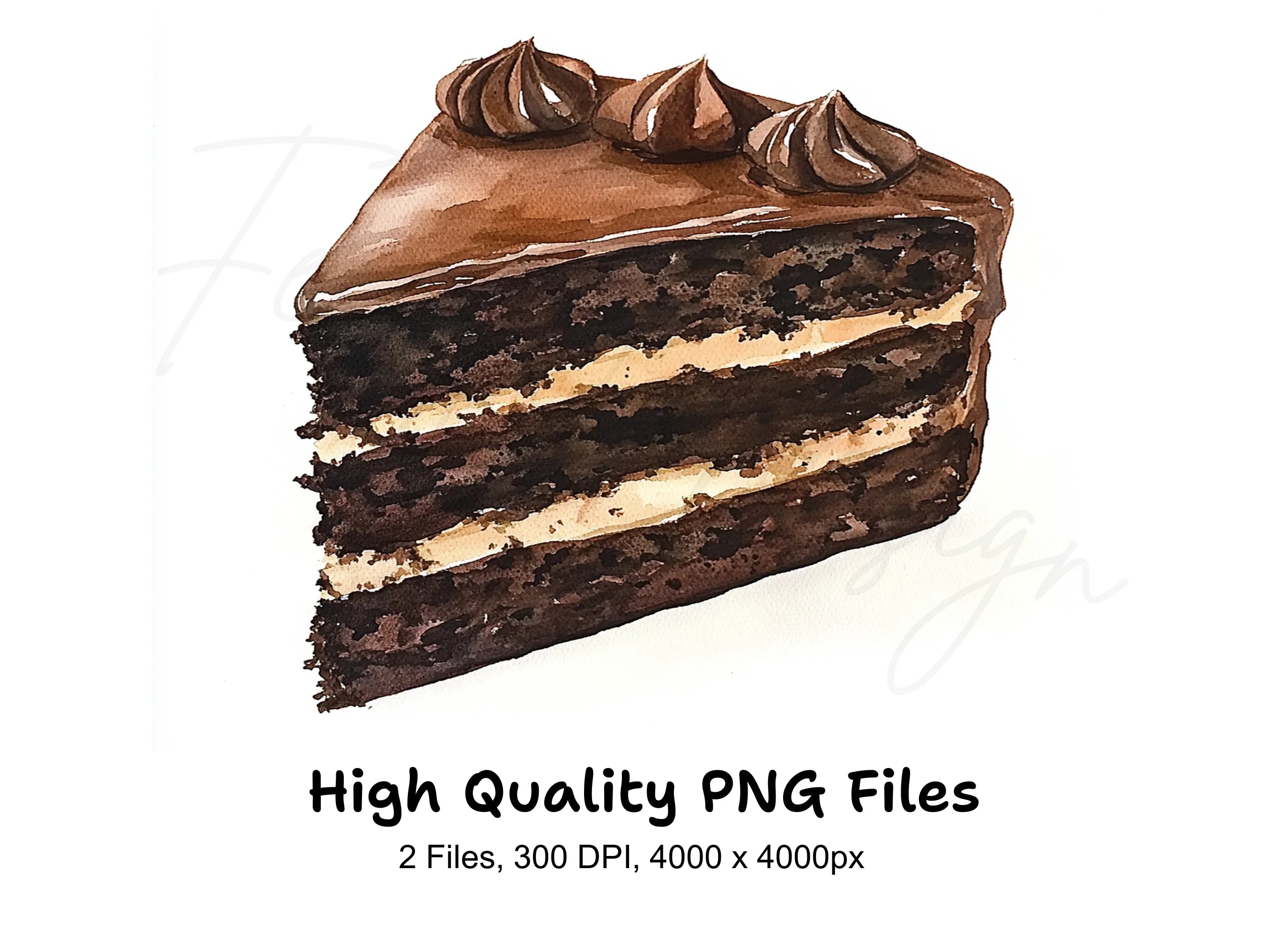 Decadent Chocolate Cake Slice Clipart Bundle