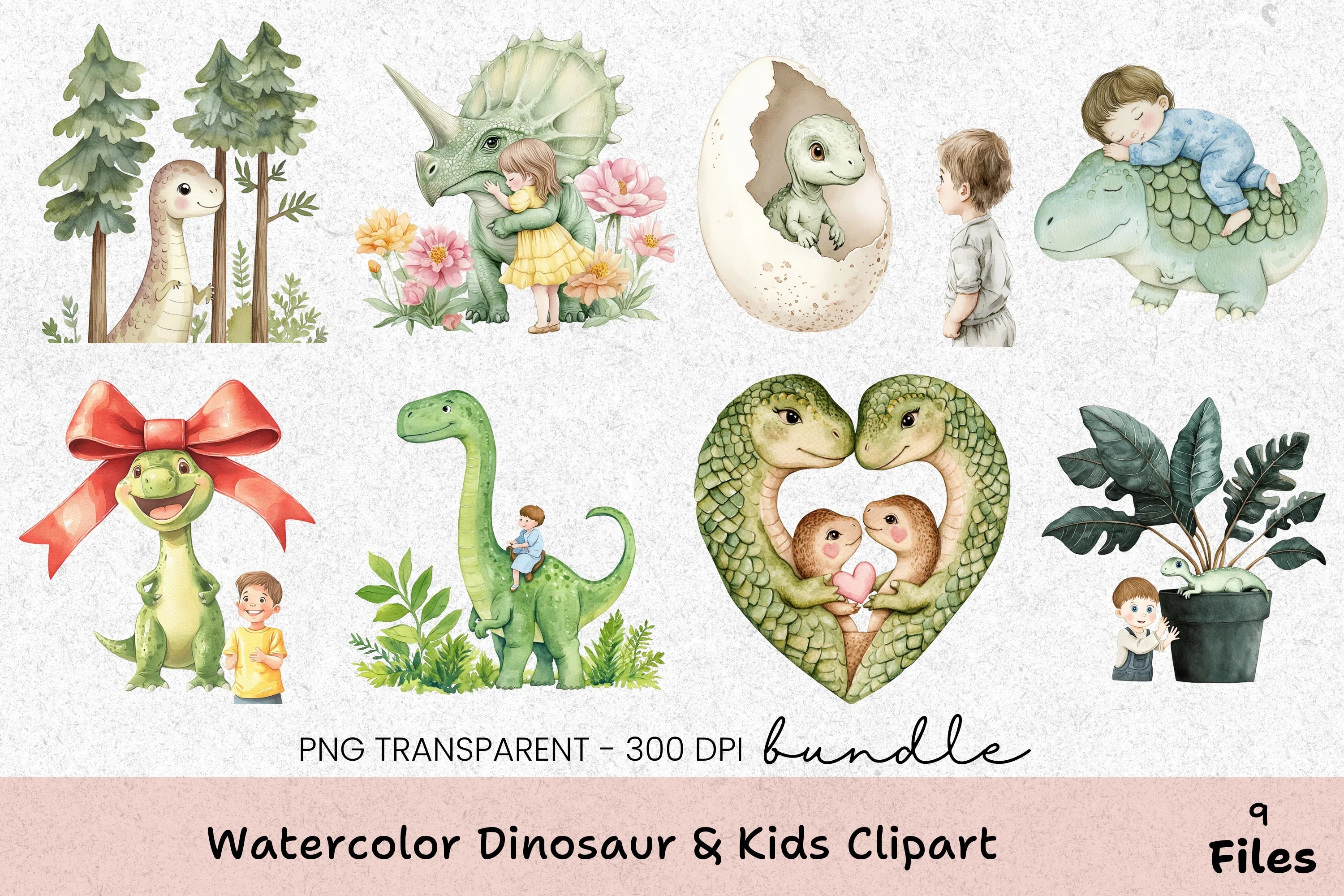 Dinosaur & Kids Clipart Bundle - CraftNest - Digital Crafting and Art
