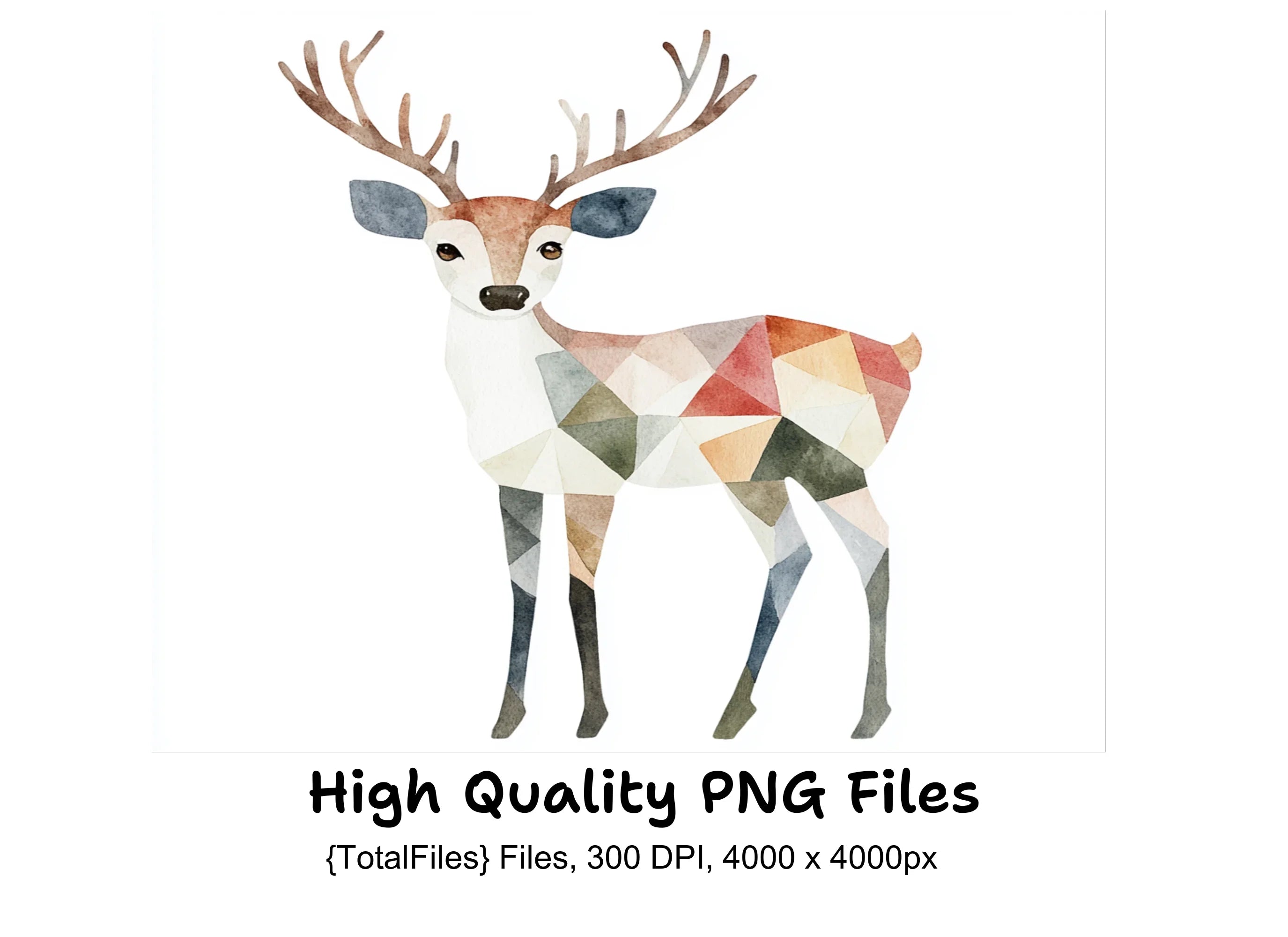 Geometric Deer Clipart Bundle