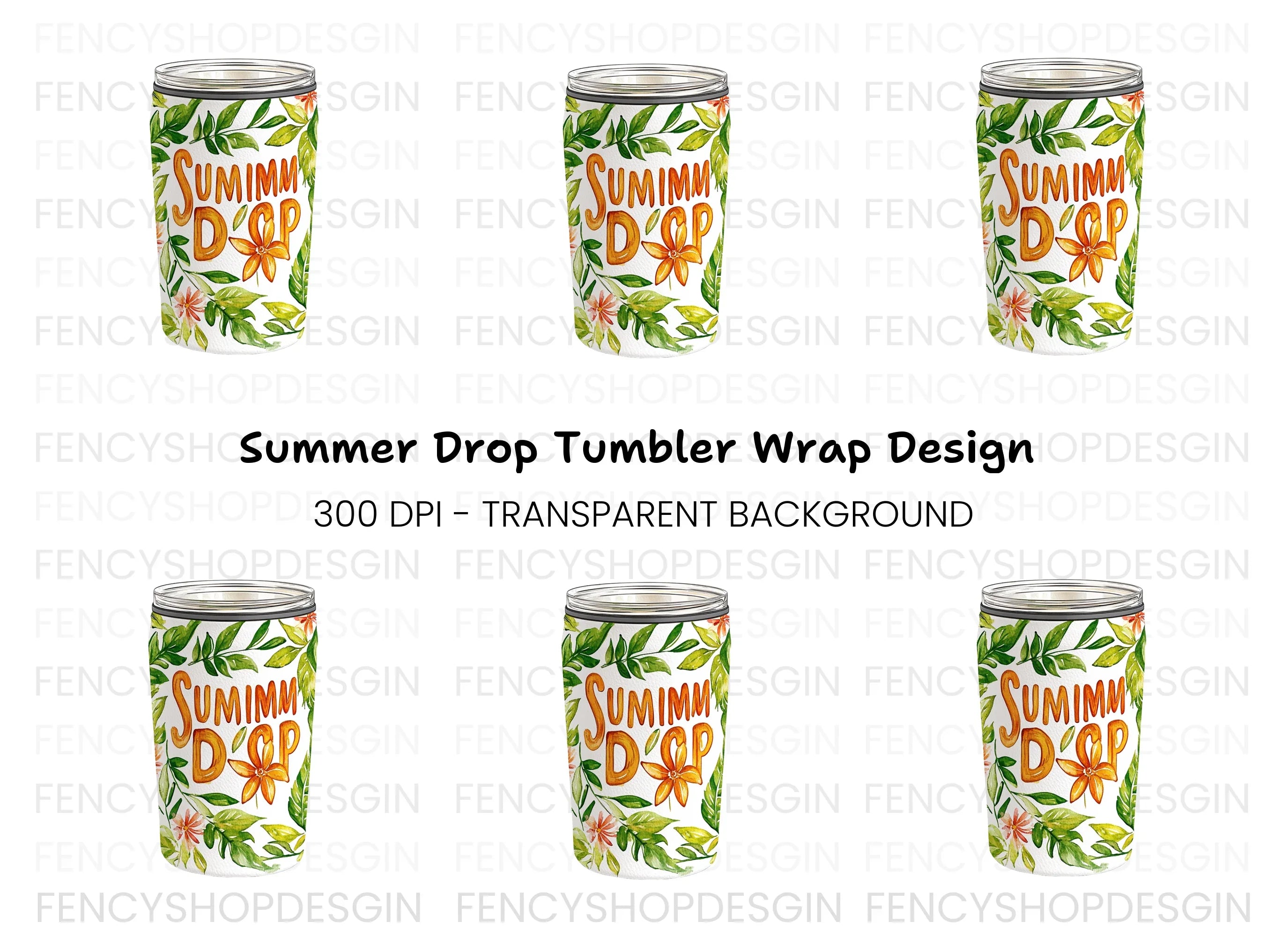 Floral Summer Tumbler Clipart Bundle